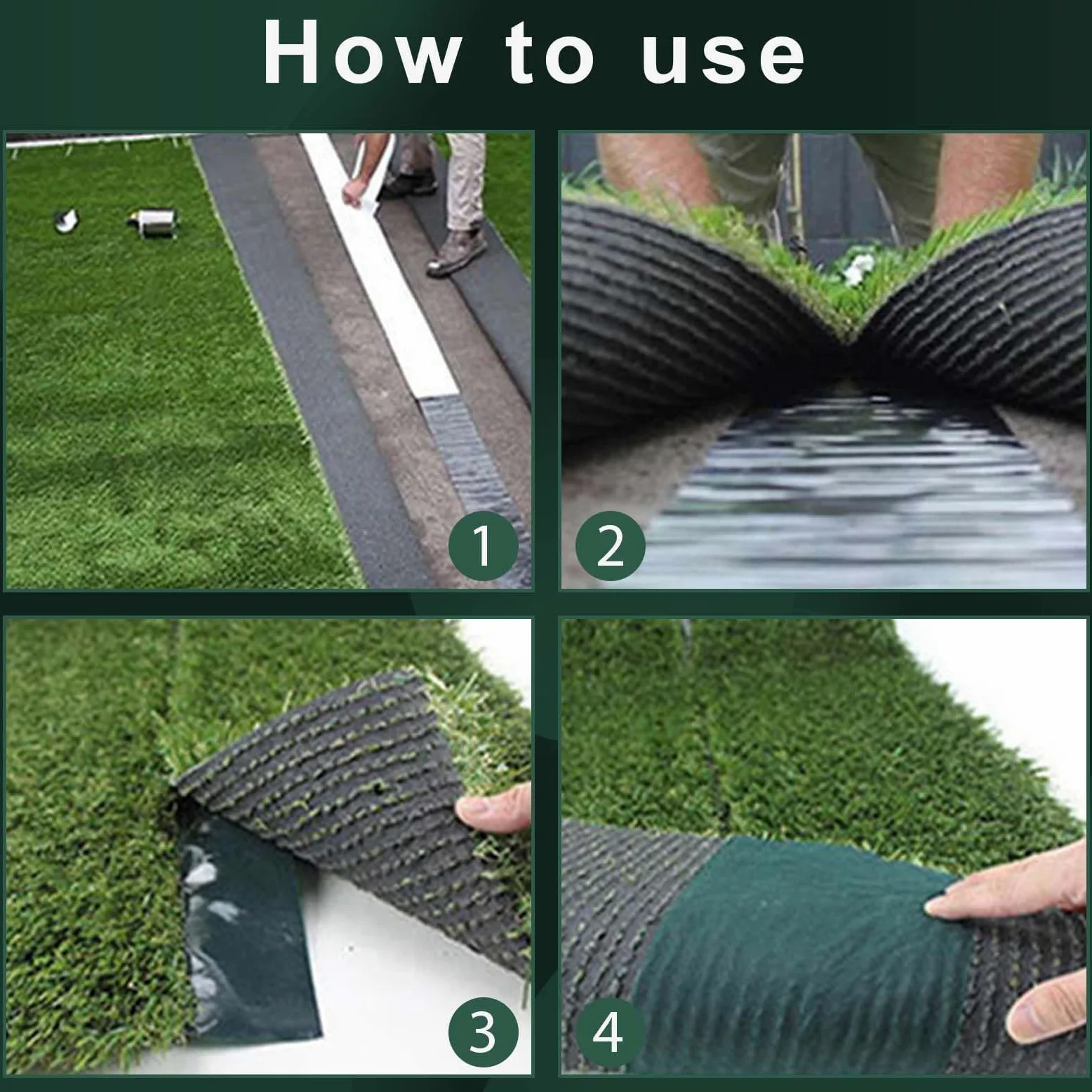 2 piezas Cinta de doble cara para céspedartificial,5 cm x 5 m,Cintaautoadhesivaparacésped, Cintaadhesivaparacéspedartificial,Cintaverdeparacéspedartificial, doble cara, para colocar césped