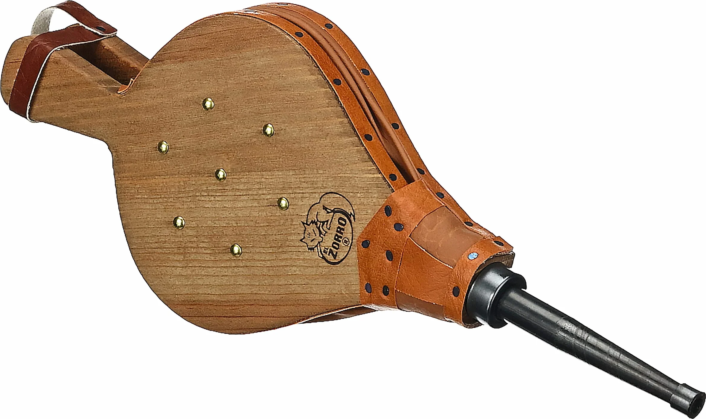 Imex El Zorro – Fuelle de Madera y Cuero 44x16 cm | Guarnición Skay | Accesorio para Chimeneas, Barbacoas y Estufas