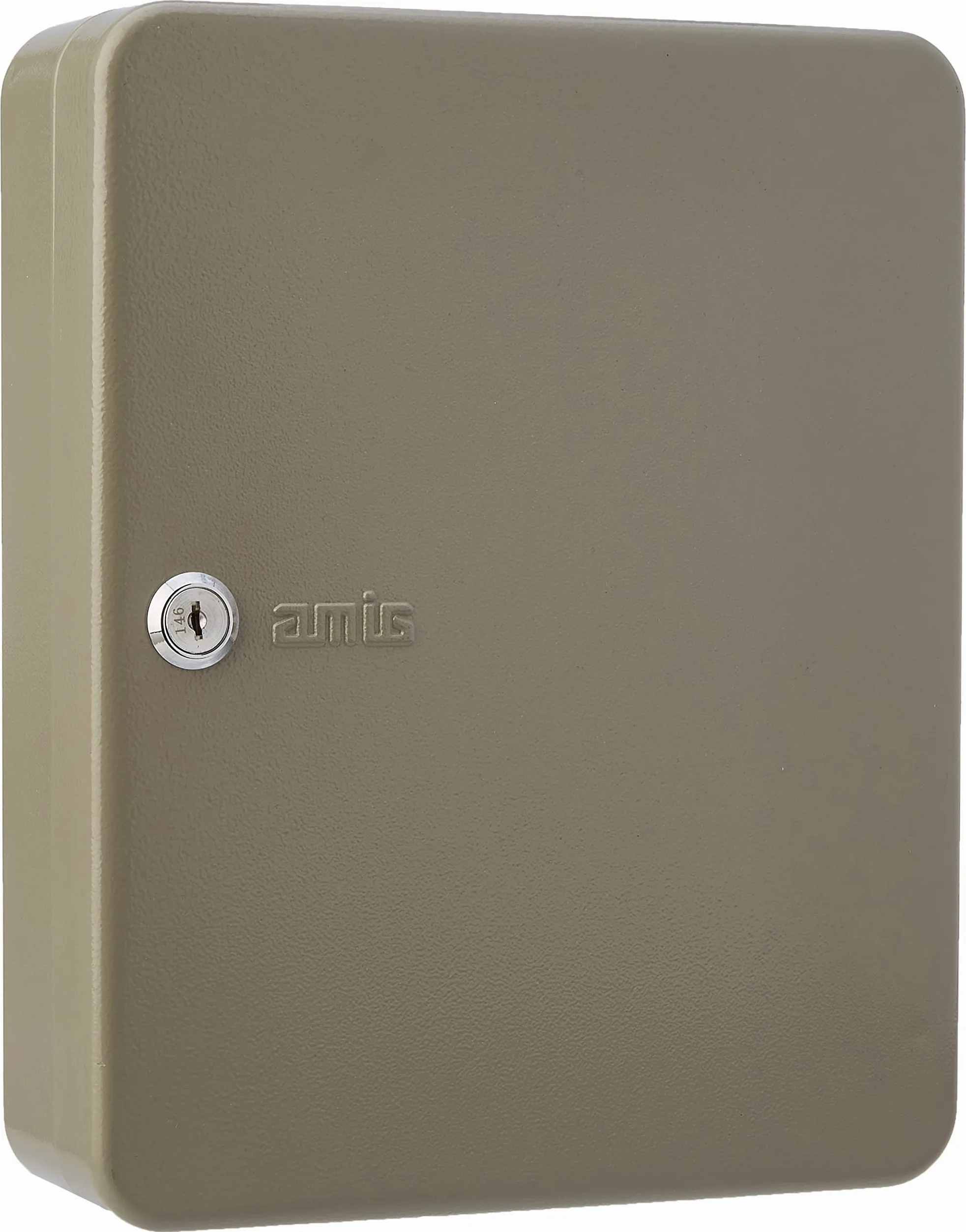 Amig - Caja Portallaves de Pared Mod.2172 de Acero Acabado en Gris Epoxi con Cerradura de Seguridad y 2 Llaves en Bruto - Cuelgallaves con Capacidad para 93 Llaves - Medidas: 300 x 240 x 80 mm