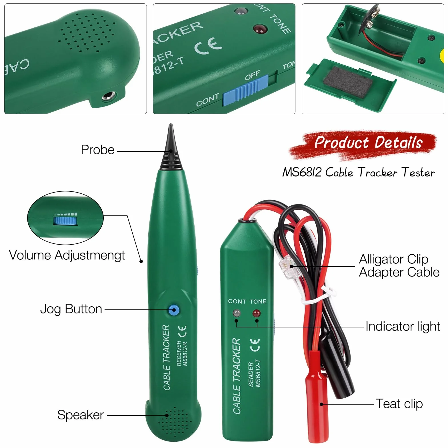Cable Tracker Escáner de Cable Roto Probador Multifunción para Mantenimiento de Red LAN