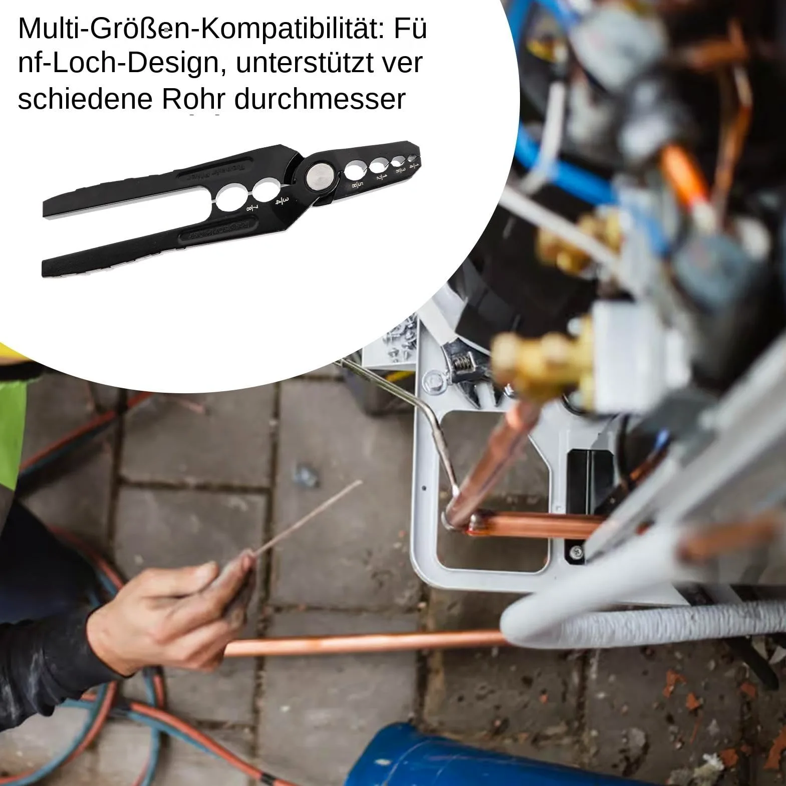 Herramienta de alicates de tubo de cobre, extensor USB, herramienta de reparación de tubos redondos de cobre, herramienta de reparación de aire acondicionado, herramienta de reparación de