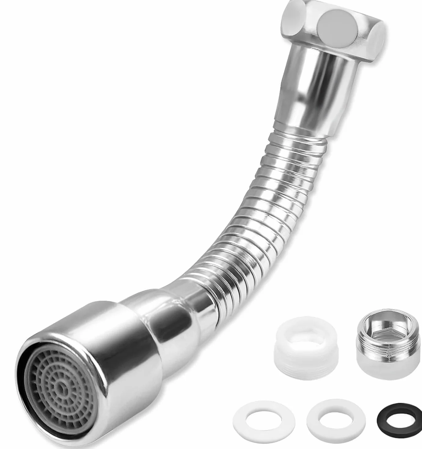 Nivofu 2Pcs Extensor Grifo Cocina 14cm Acero Inoxidable, Aireador Grifo Cocina Antisalpicaduras, Adaptador Grifo Cocina Universal, Filtro Grifo Cocina, Alargador Grifo Cocina Fregadero