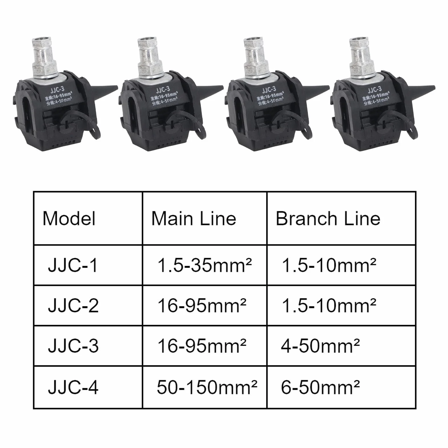 5 PCS Conector de perforación de aislamiento 1kV Sin pinza de perforación de cañón alto divisor de cable de bajo voltaje JJC 3 Aislamiento de alambre de cable de punción (JJC-3)