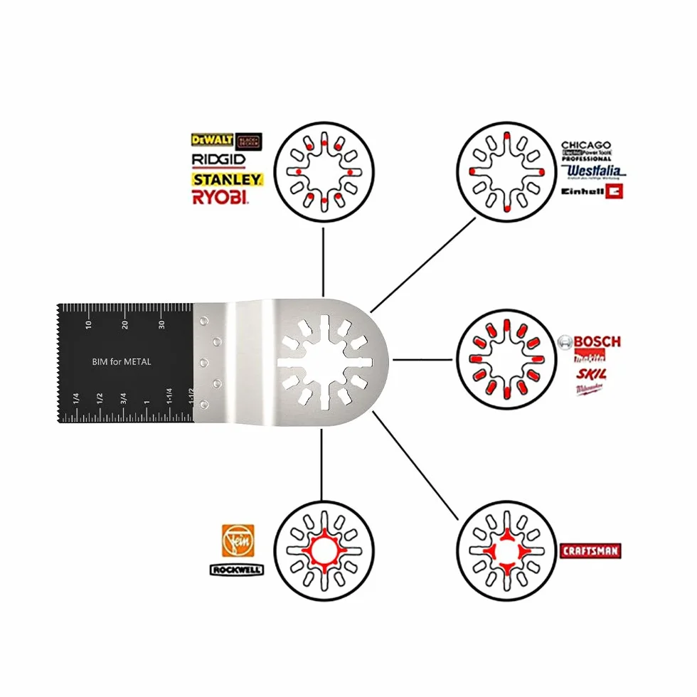 Cuchillas Mix 12 piezas para herramienta oscilante compatible con BOSCH, MAKITA, Dewalt