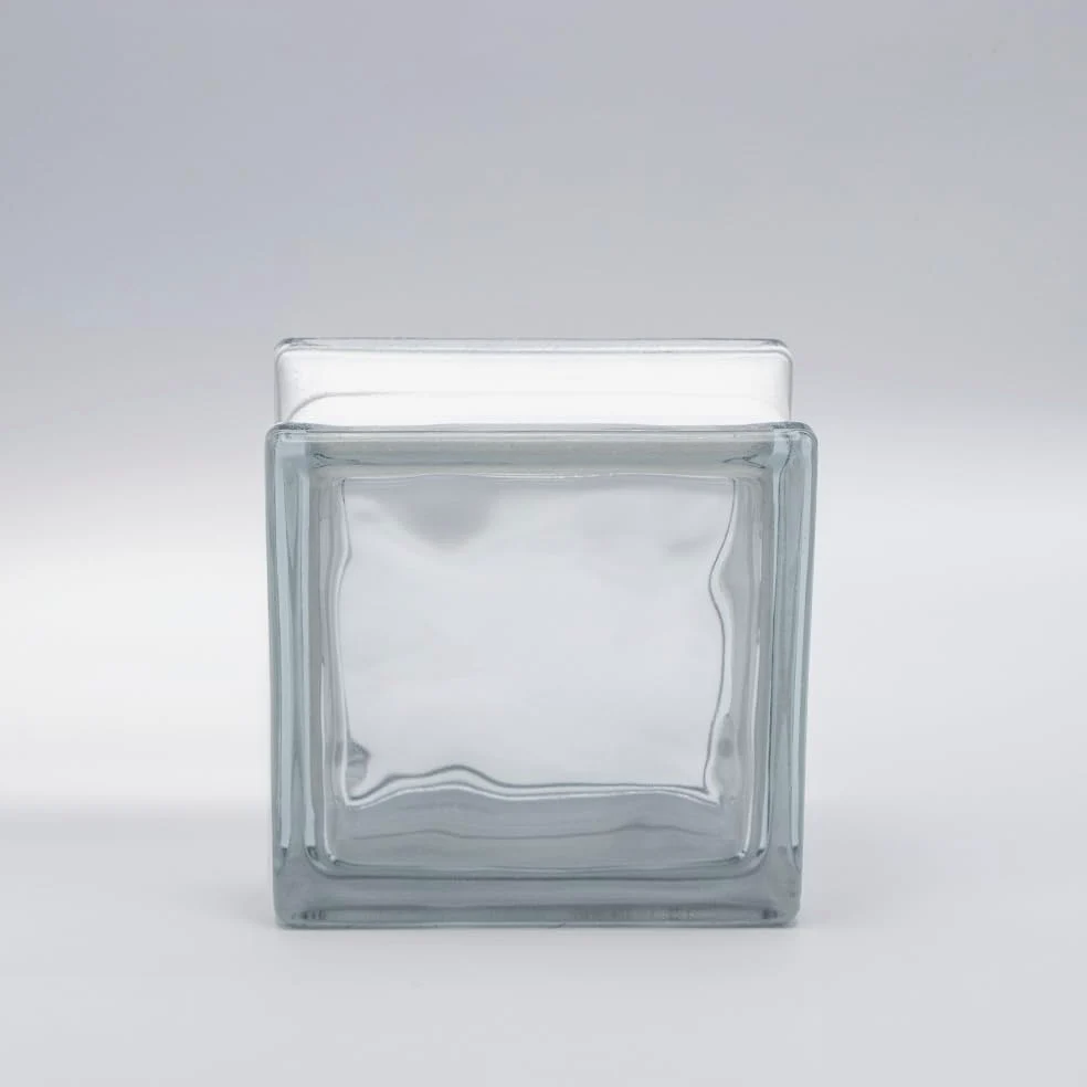 Ladrillo de vidrio básico nube transparente brillante 14,5x14,5x8 cm - 5 piezas