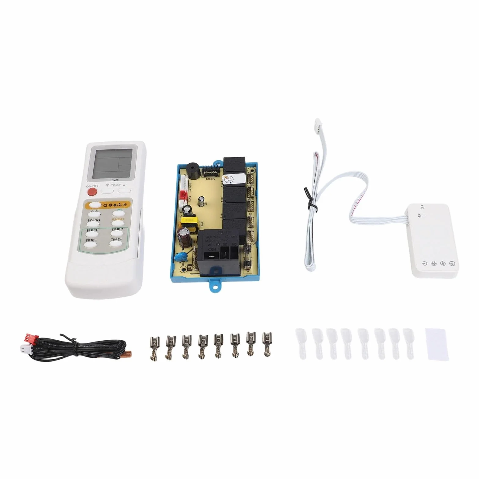 Juego de panel de control de aire acondicionado y placa de sistema con accesorios, construcción de plástico y metal de tamaño estándar, regulación precisa de la temperatura, compatible con unidades