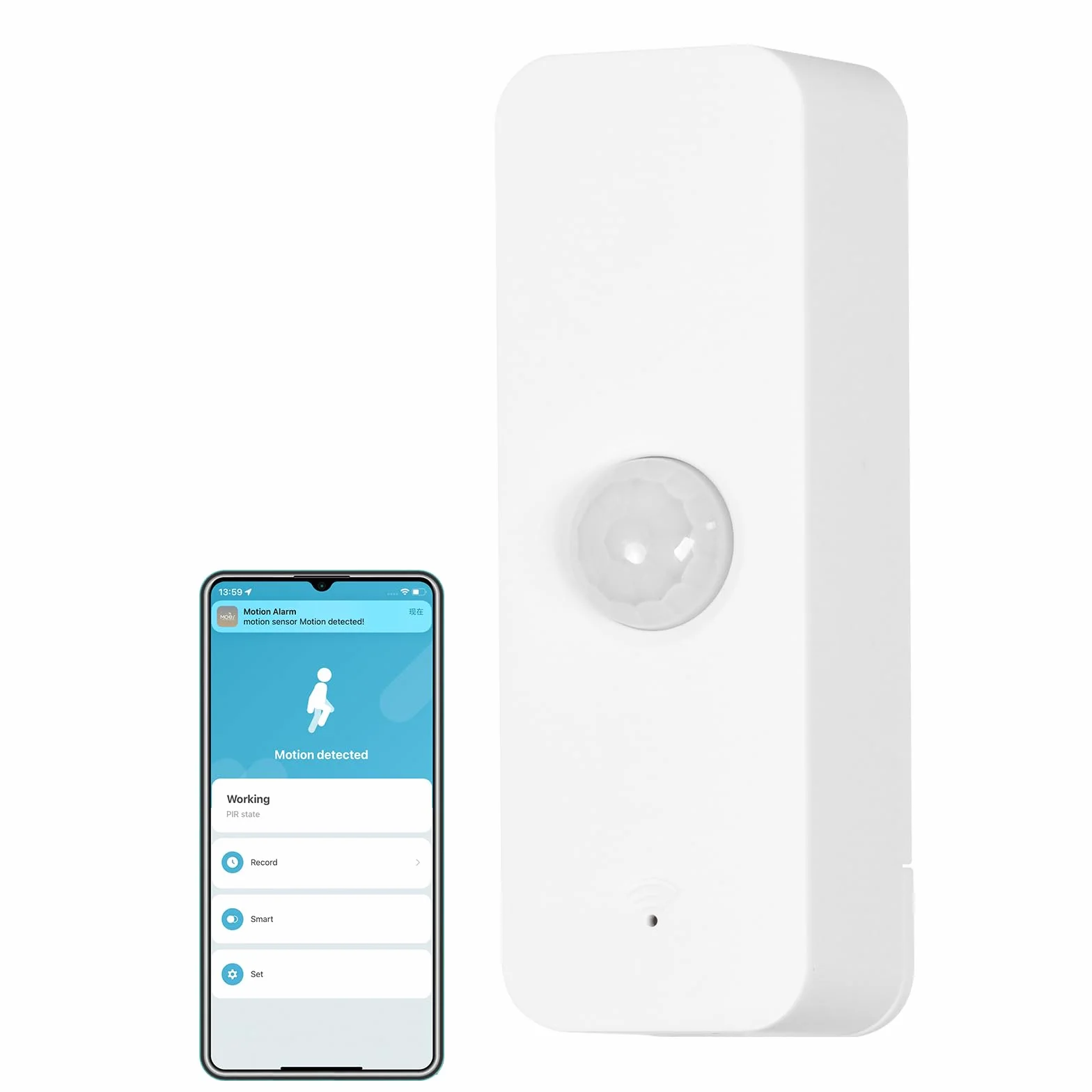 Sensor de Movimiento Inteligente WiFi, Seguridad para el hogar, Sensor de Movimiento inalámbrico con aplicación de monitoreo Remoto, Control de Voz Compatible con Alexa 1 pcs