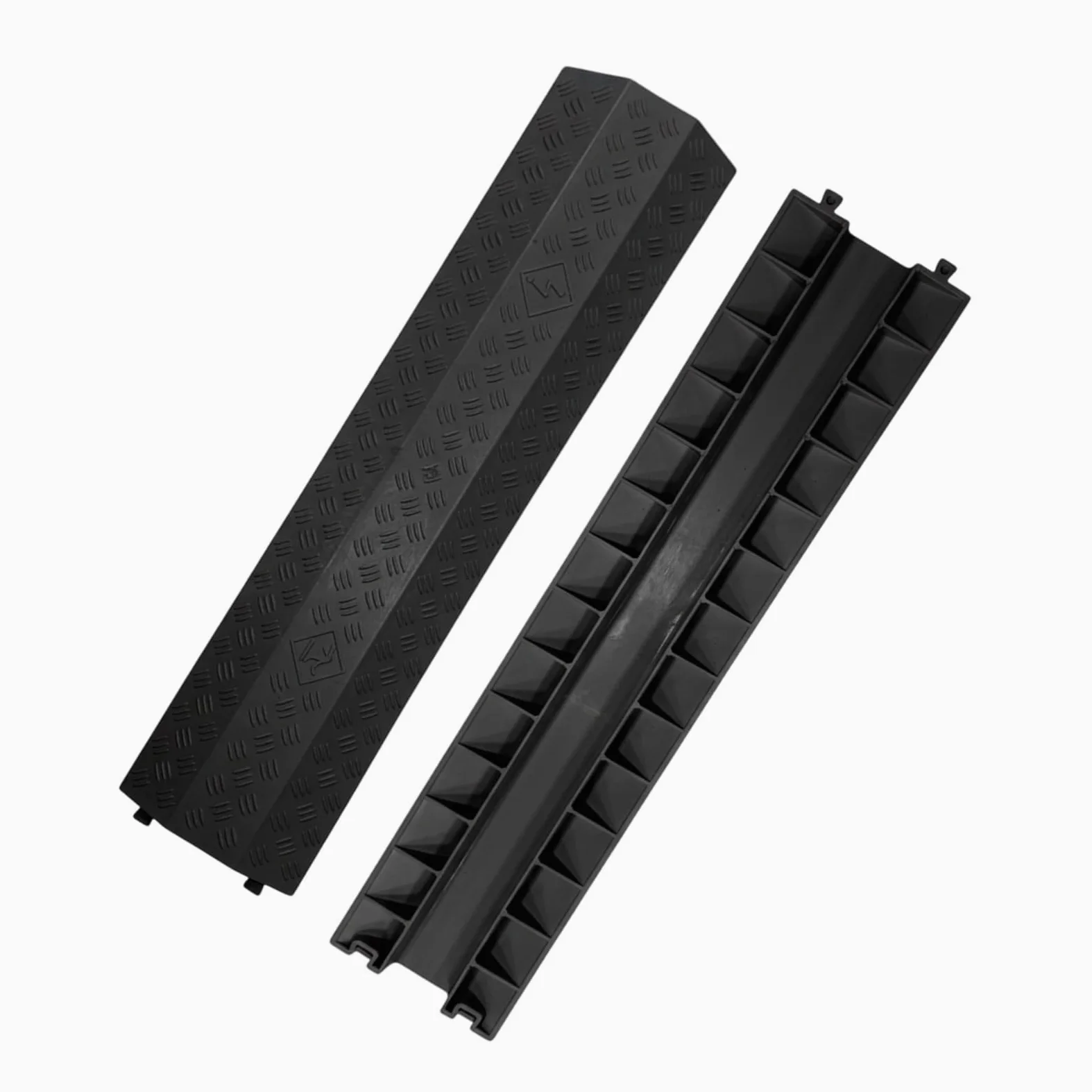 Protector de cable de plástico, 100 x 25 cm, rampa de cable negra con tamaño de canal 87 x 34 mm, cubierta de cable para interiores, rampa de ocultación de cables de suelo con enclavamiento para