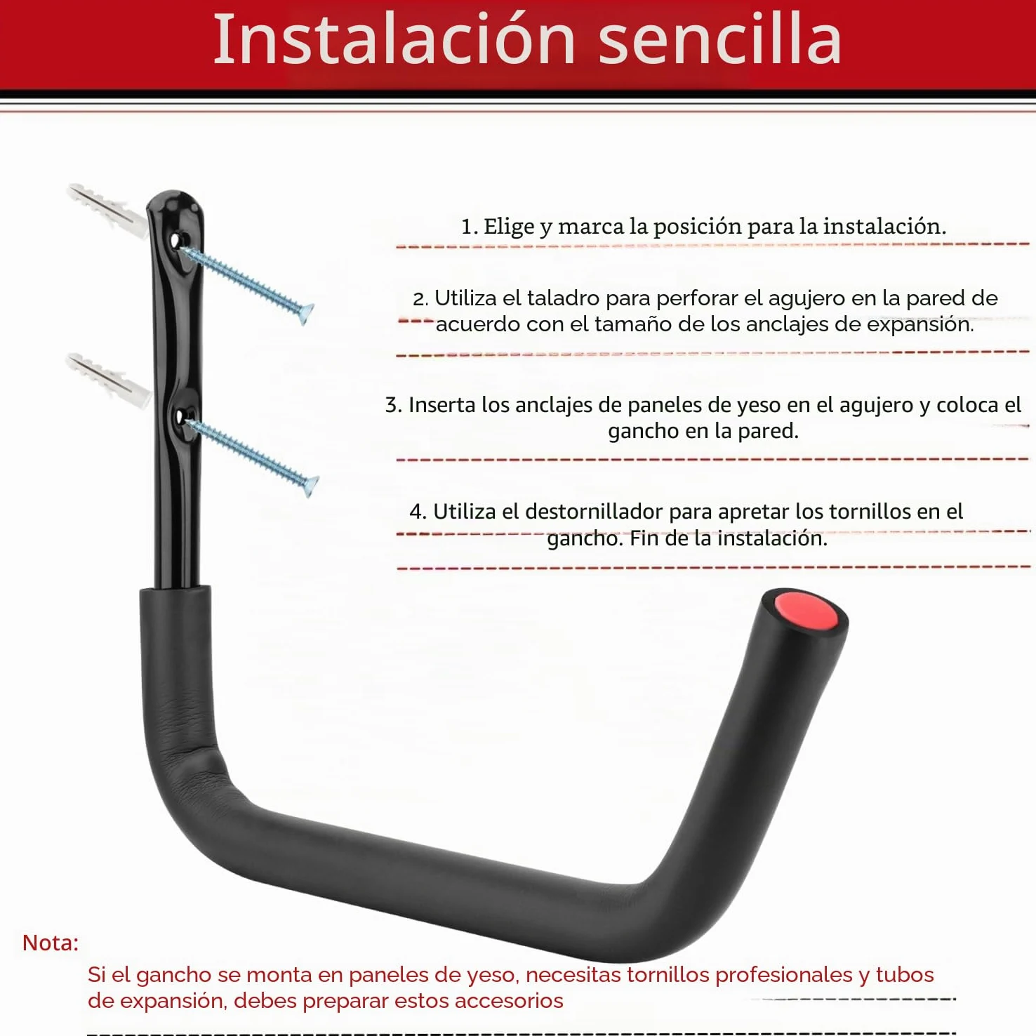 Ganchos de almacenamiento para kayak, 38,5 cm, resistente, para montar en la pared, para canoa, tabla de surf, tabla de esquí, escalera, sillas plegables, bicicletas y herramientas de jardín