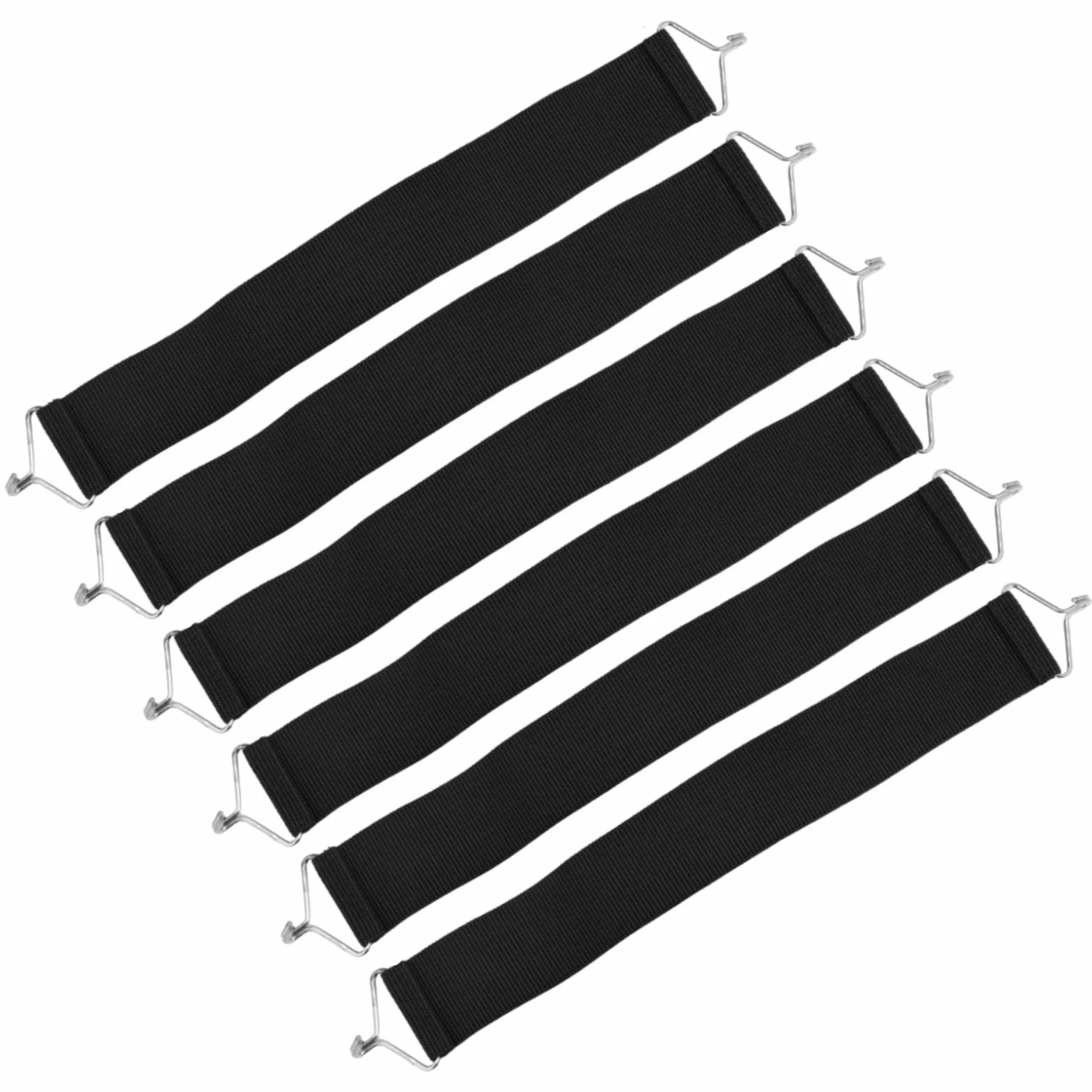 6 correas gruesas de repuesto para silla de gravedad, patio, reclinable, tumbona, cordón elástico, cordones elásticos con ganchos, piezas de reparación fuertes para sala de estar (negro)