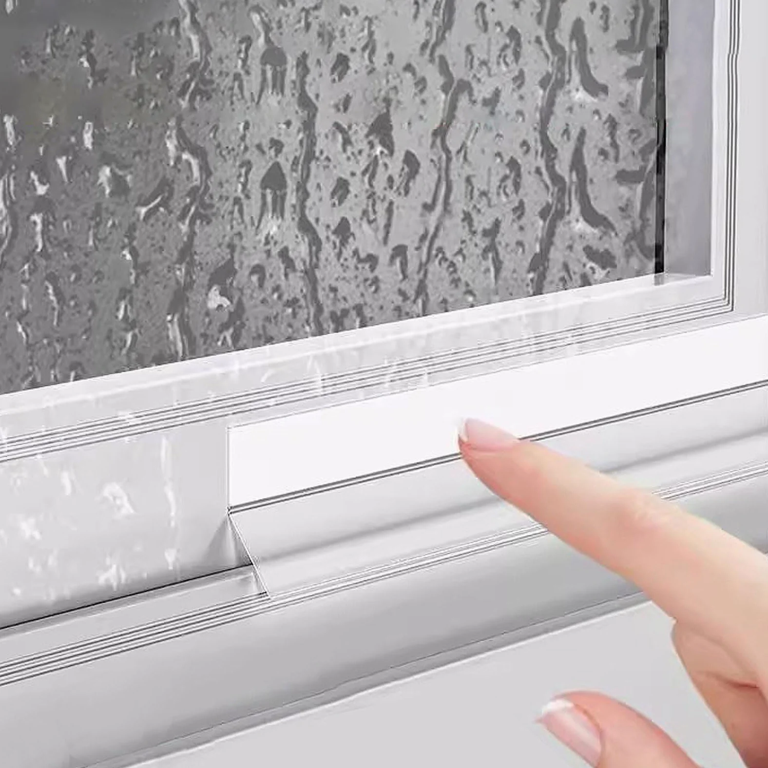 Barrera Antilluvia para Ventanas,Barra De Goma Autoadhesiva Impermeable Para Ventanas,protectores puertas contra lluvia,Evita El Reflujo De Agua De Lluvia,para protección exterior del hogar