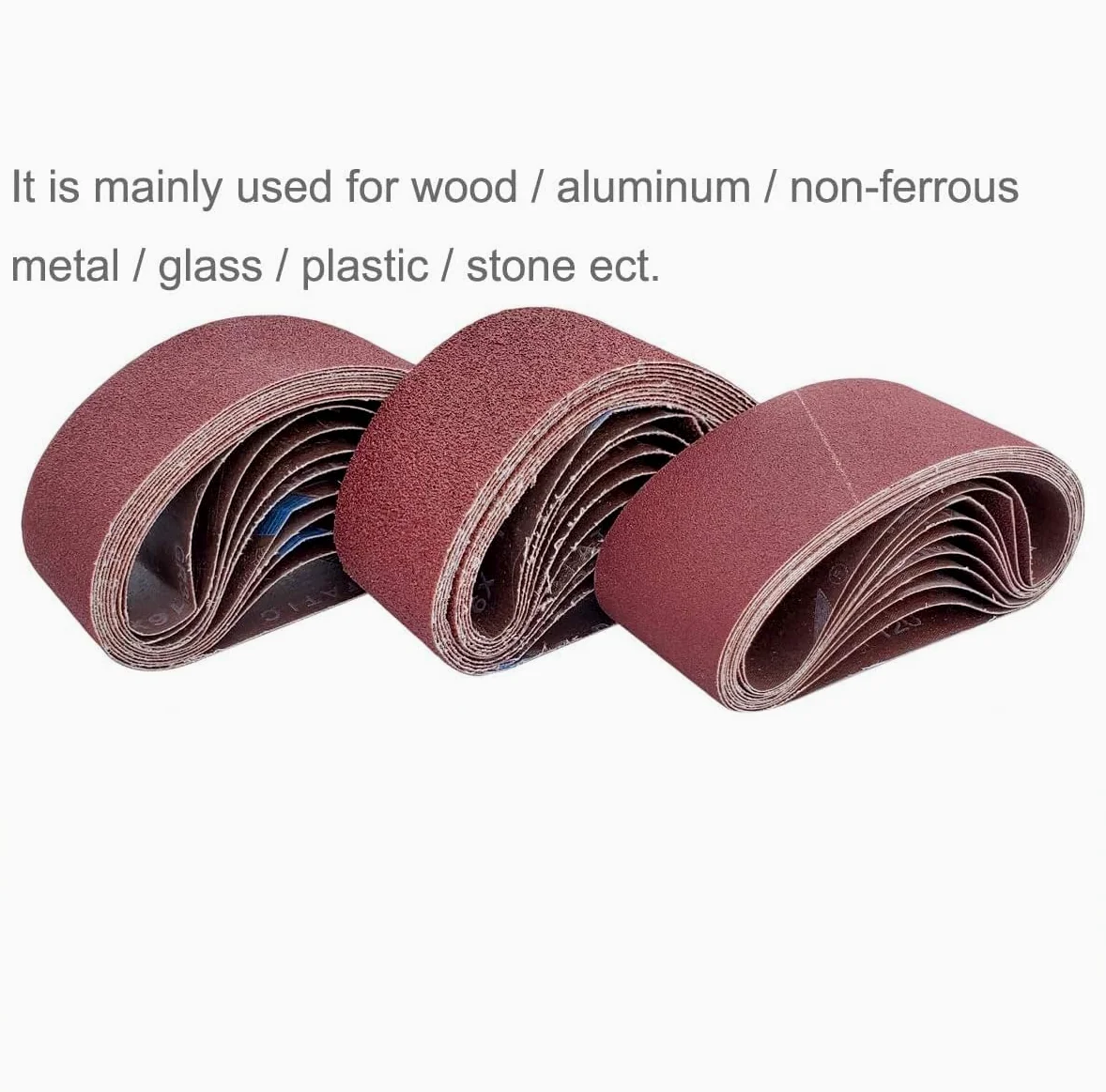 Tonmp 30 correas de lija de 6,3 x 40,6 cm, 10 correas de lija de óxido de aluminio de grano 80 120 para lijadora de banda (6,5 x 40,6 cm)