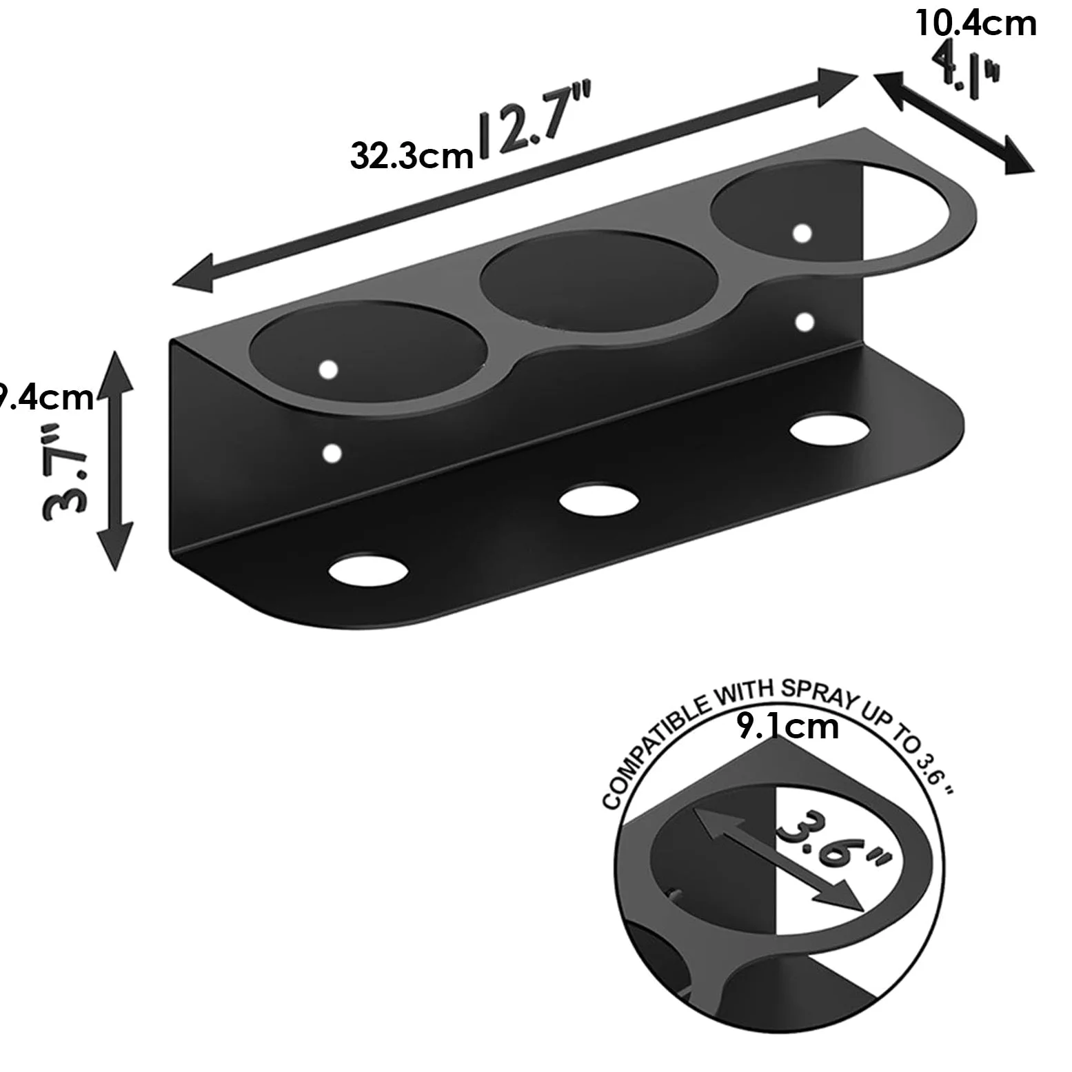 Soporte de pared para botellas de aerosol, soporte de acero para latas de aerosol para el hogar, soporte de pared para latas de aerosol de acero | Estante de botella de spray de pintura para