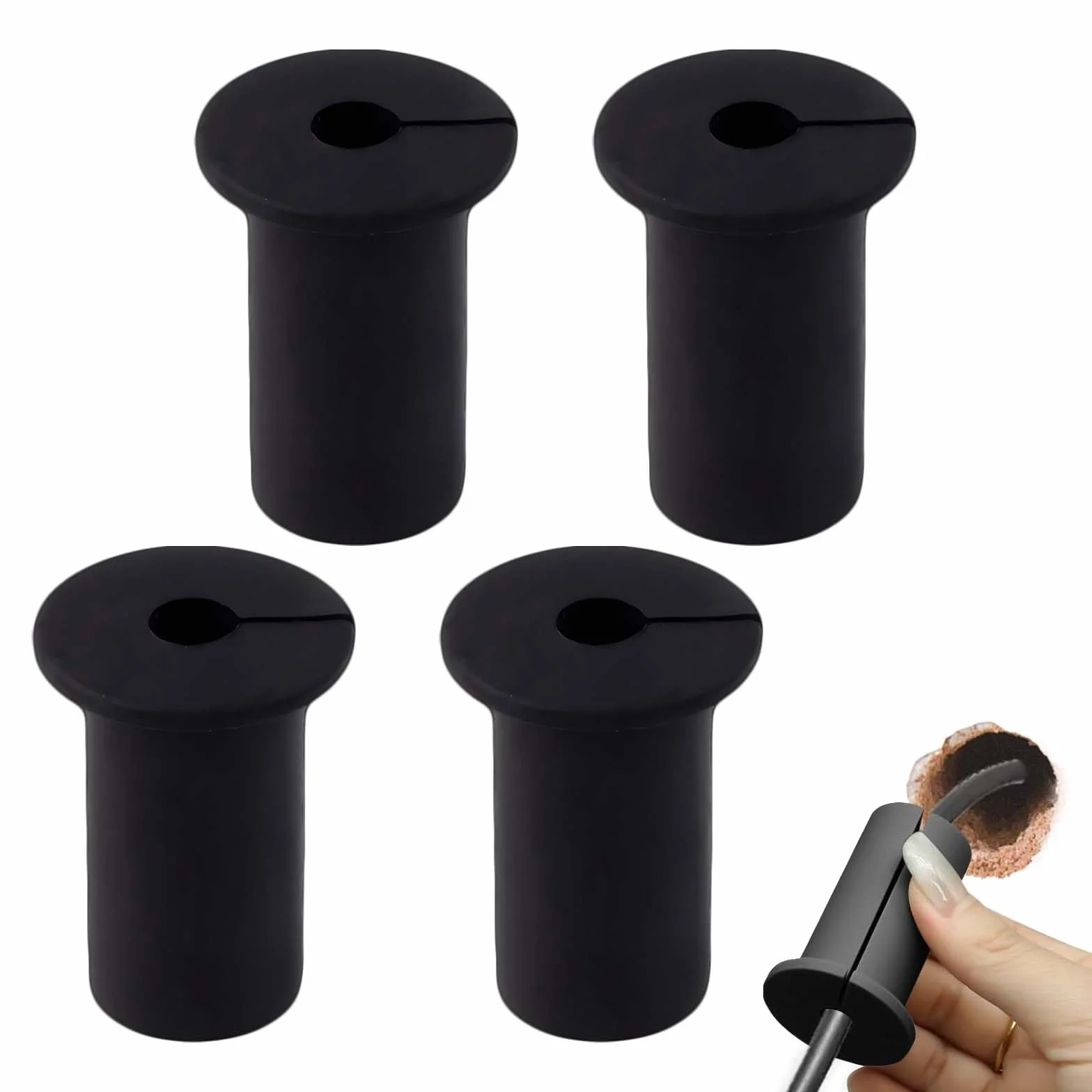 Pasacables de Pared de Silicona Negra 19 mm 4 Unidades Impermeables