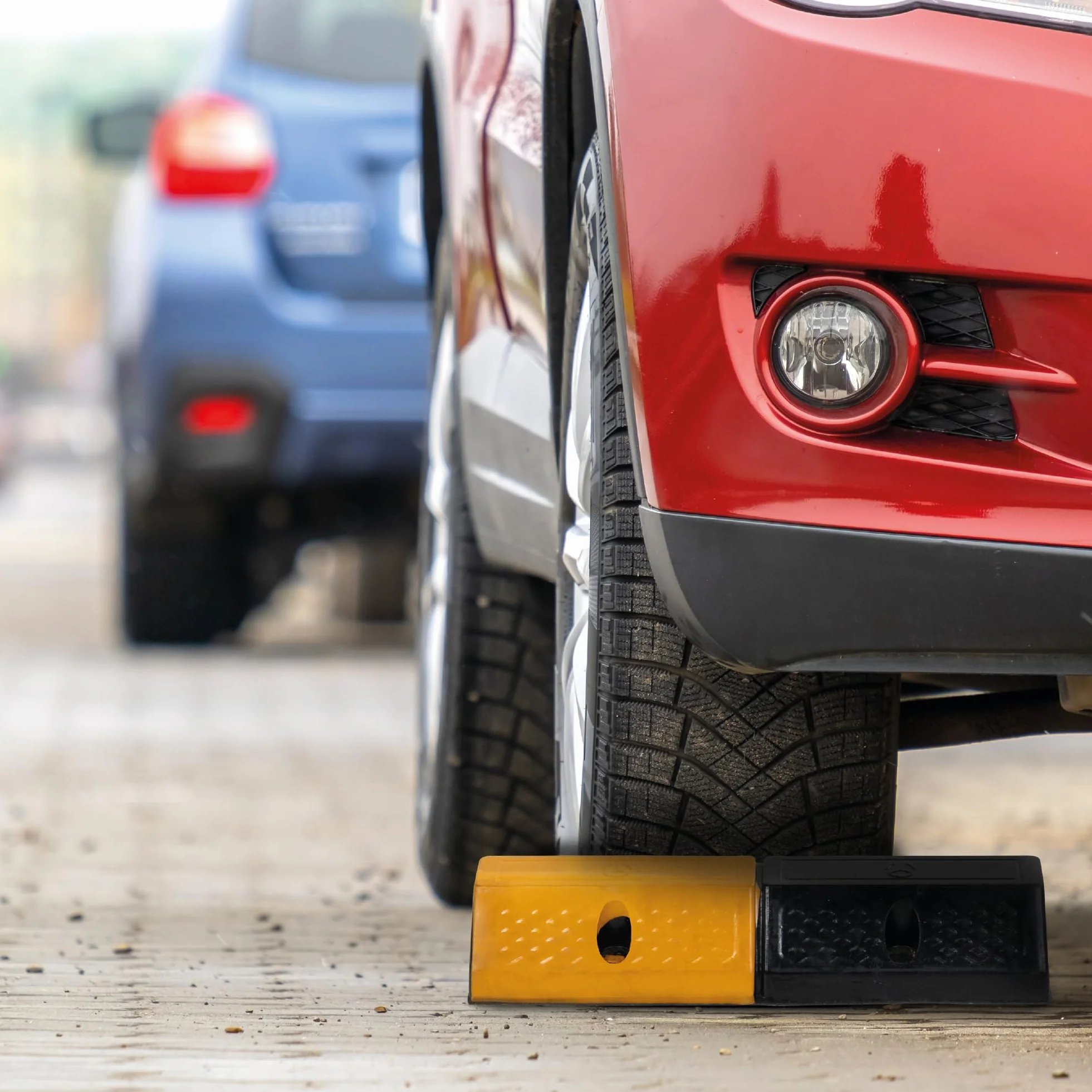 Tope para Estacionamiento 49x15x9cm – Protector de Suelo para Garaje – Calzos para Coche - Tope de Parking 490mm - Tope de Ruedas Antideslizante para Estacionamiento Seguro (1)