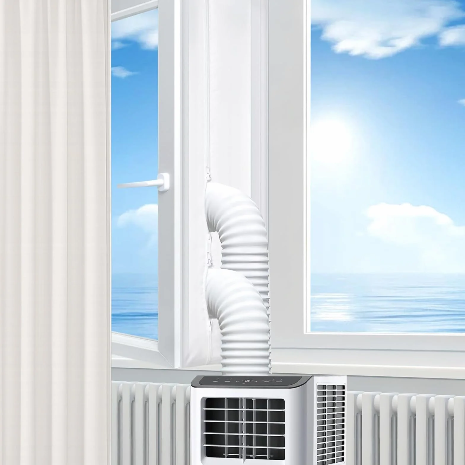 Sellador de ventanas para aire acondicionado móvil, 400 cm, aire acondicionado, sellado de ventanas, secadora de aire, parada de aire caliente para colocar en ventanas(400 cm)