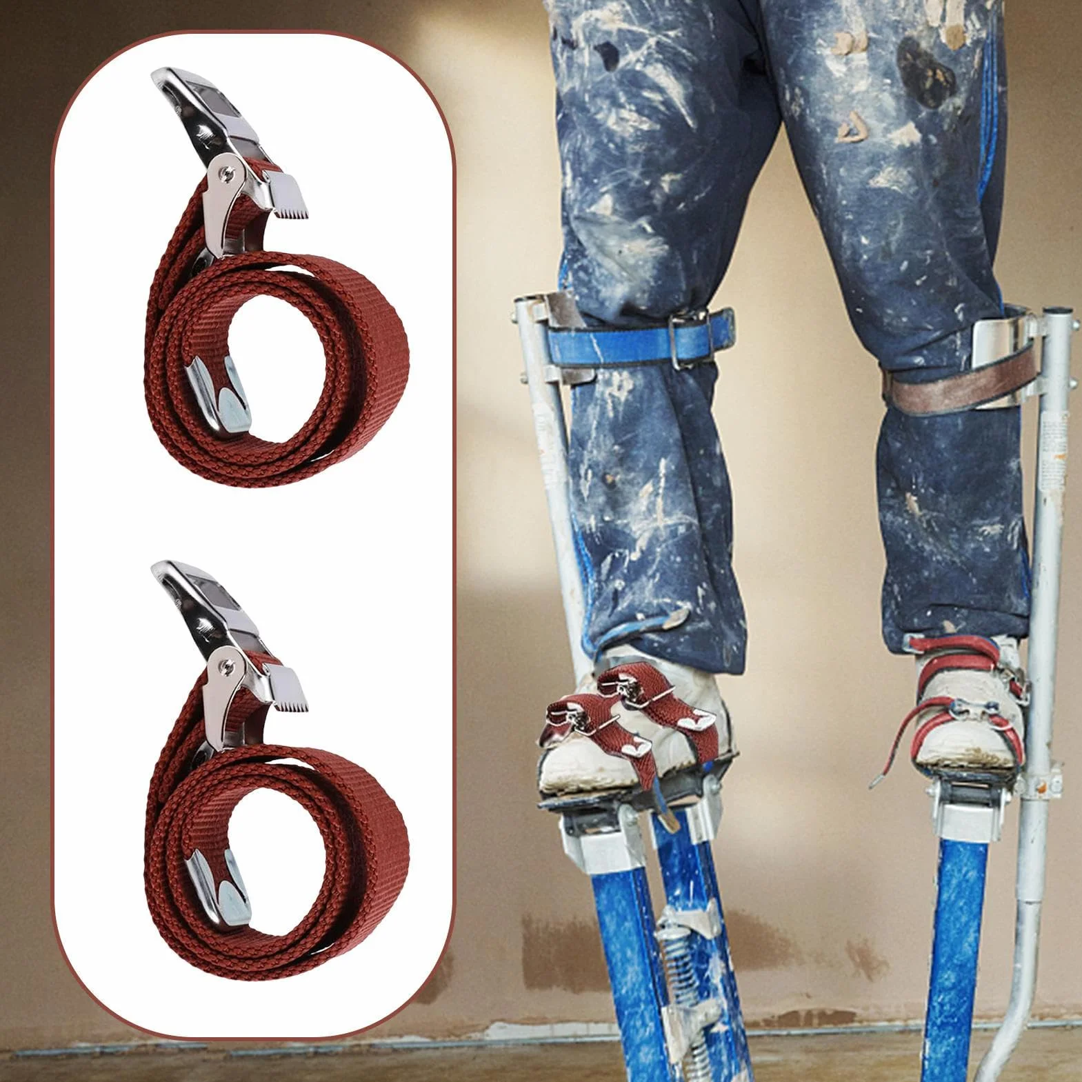 Arnés Para Zancos - Bandas Ajustables Protectoras Acolchadas Para Piernas - Para Proyectos De Renovación, Pintura, Construcción Y Trabajos En Techos