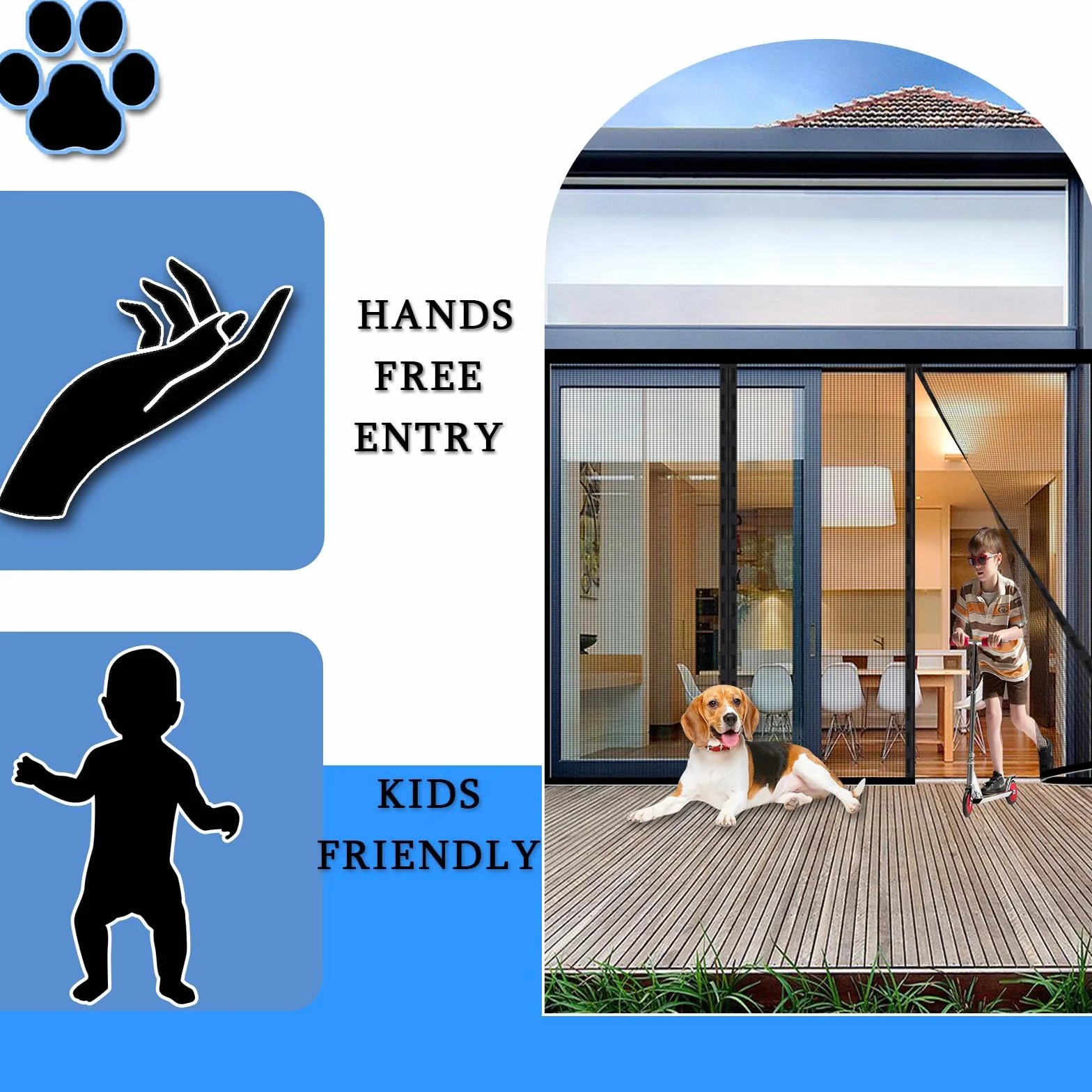 Mosquitera Puerta Magnética Hecha a Medida – Cortina Mosquitera Personalizable para Puertas Exteriores, Balcones y Terrazas – Cierre Automático por Imanes – Protección Total contra Insectos