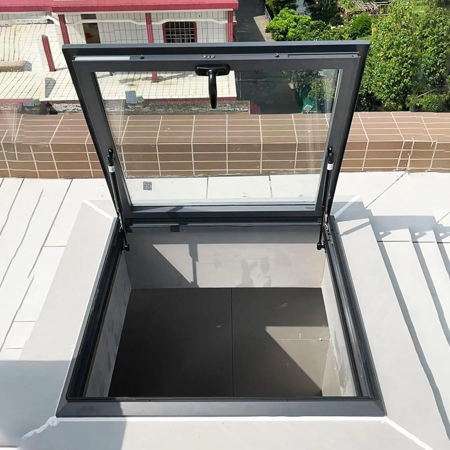 Claraboya de Techo, Ventanas de tejado de Salida, Ventanas de tejado con Vidrio Templado de Doble Capa, claraboya de Salida de Impermeable para sótanos,desván, cobertizos,600X500mm