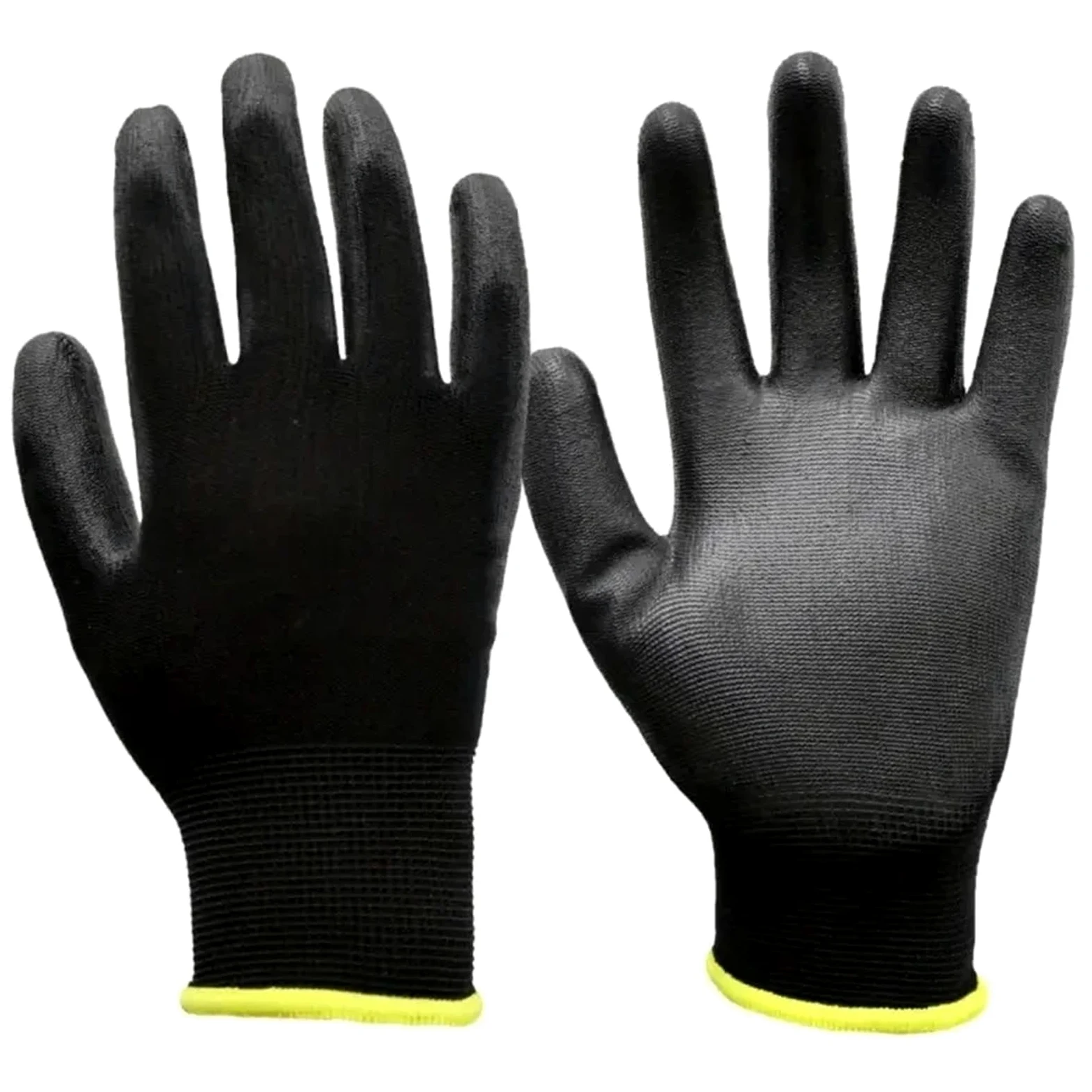 Genérico 12 pares de guantes de trabajo con palma recubierta - Guantes de seguridad negros/grises for horticultura, carpintería y reparaciones.(Gray 24 pairs,L)