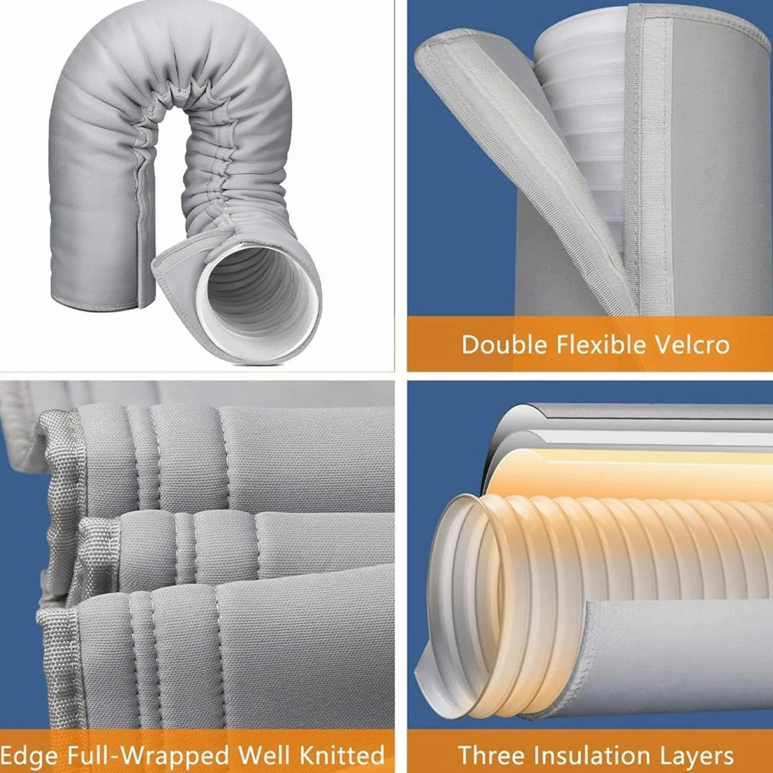Aislante Portátil Para Manguera De AC,Envoltura Portátil Aislante Con 3 Correas Ajustables | Envoltura Para Manguera AC | Para Invierno Interior Ventana Oficina