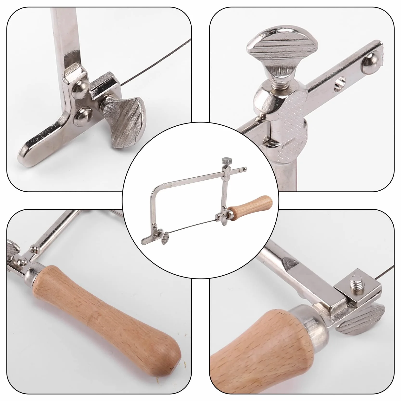 de marquetería en Forma de U con 12 Hojas, para joyería, para carpintería, para Madera, en Espiral para Metal, de calar, Fina, ajustab