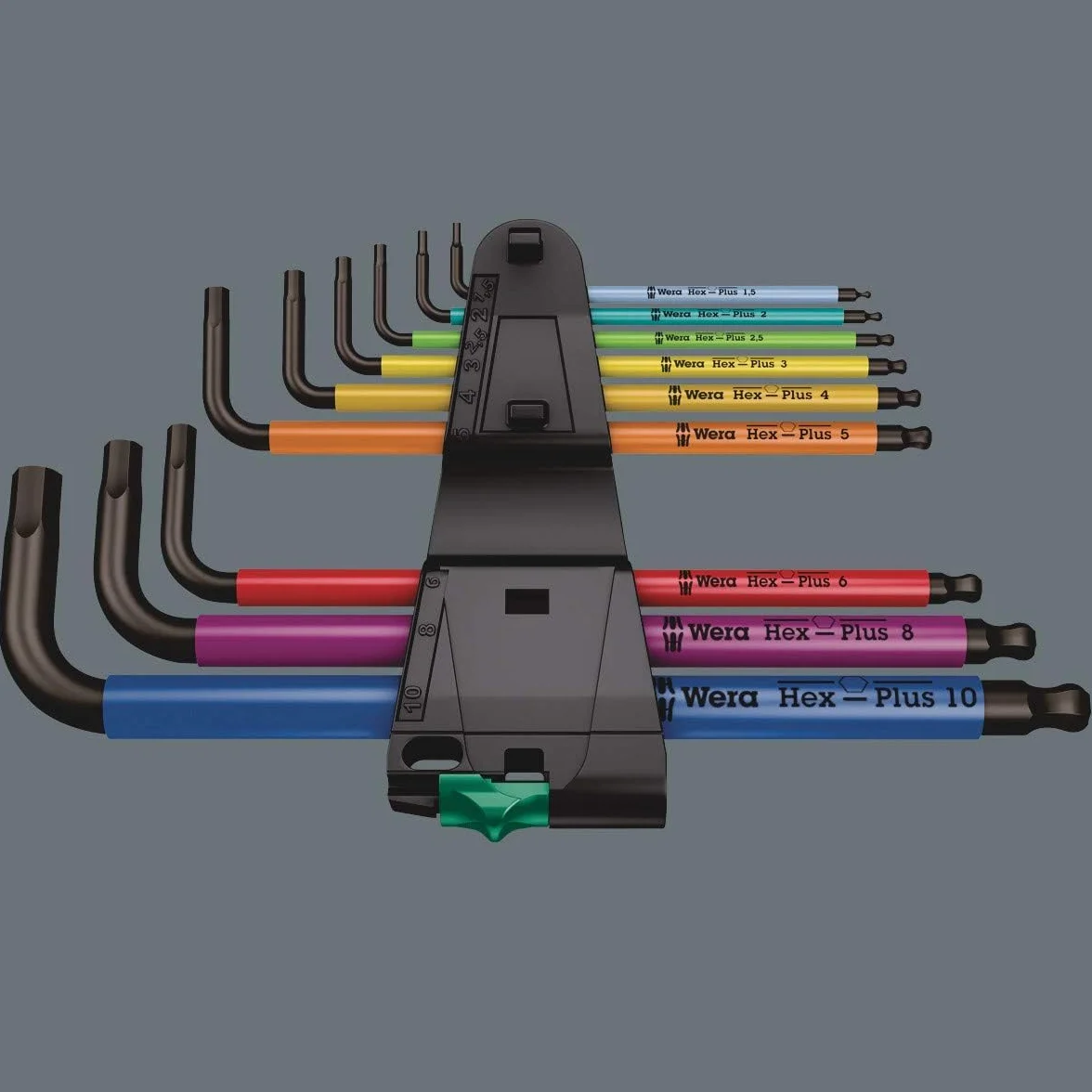Wera 05073593001 950 SPKL/9 SM N Multicolour Juego de Llaves acodadas métricas, BlackLaser, 9 Piezas, Set