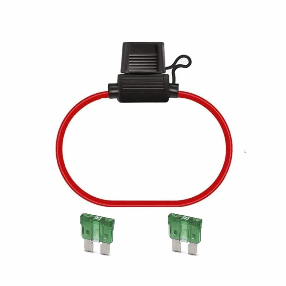 Portafusible para Coche Aereo Resistente al Agua, 2 Fusibles de 30 Amp