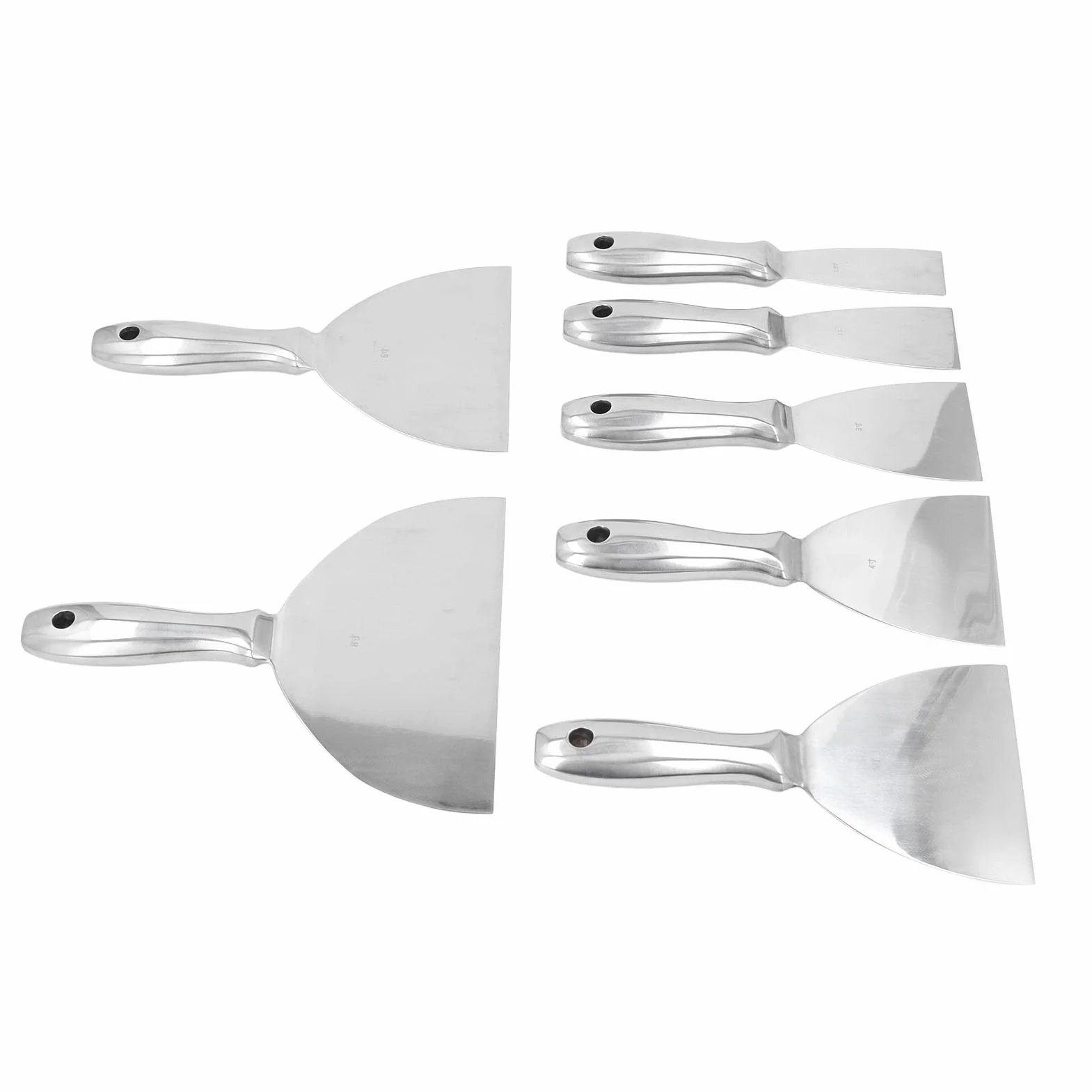 BRRNOO Juego de Espátulas para Masilla, Raspador de Pintura, Juego de Espátulas para Paneles de Yeso para Reparar Paneles de Yeso, Quitar Papel Tapiz, Aplicar 7 Piezas, Espátula para Masilla,