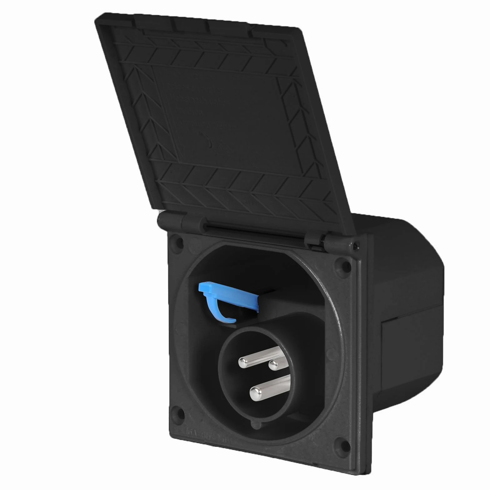 Ha ba - CEE enchufe de exterior negro contra salpicaduras de agua, 200 – 240 V, 16 A, 3 pines IP44