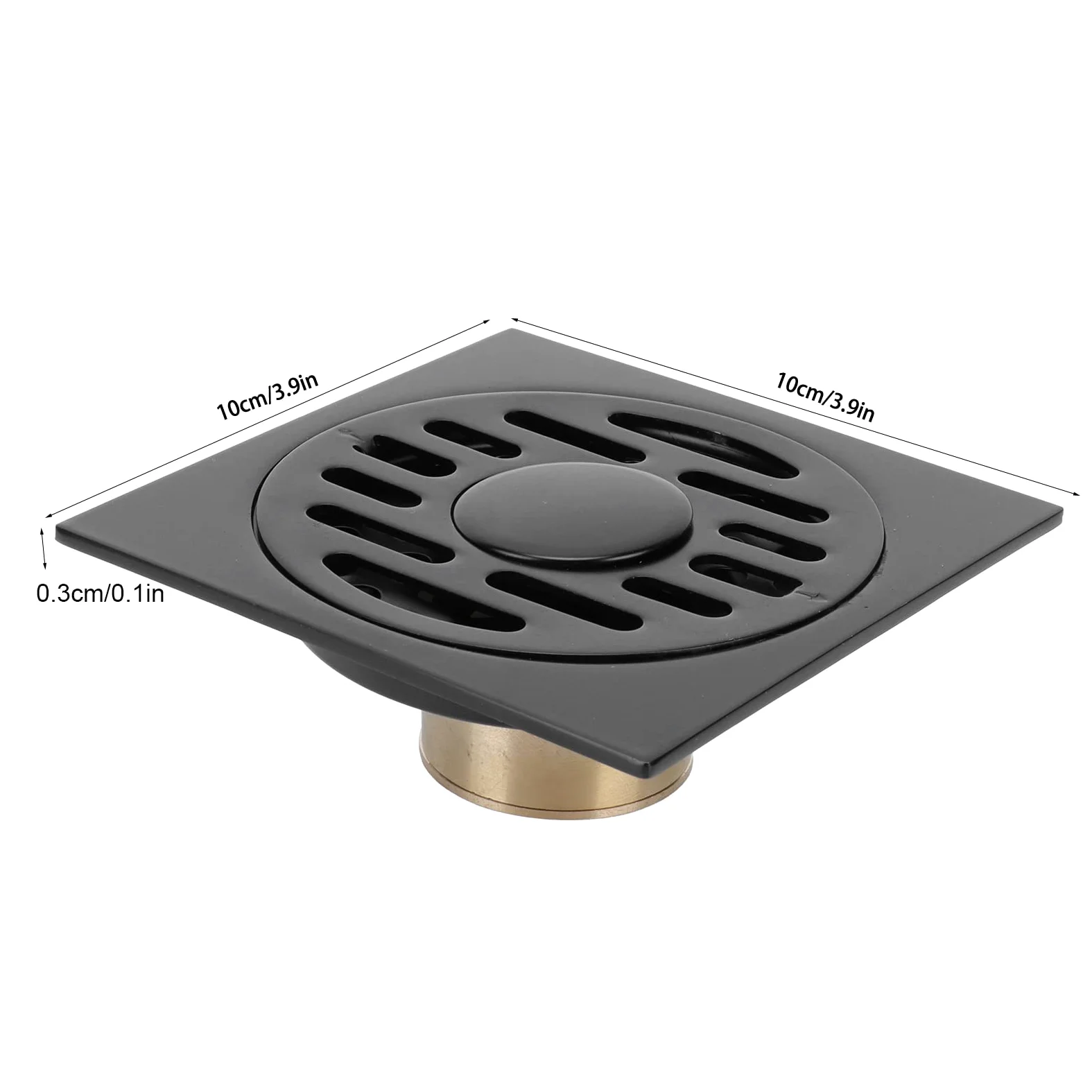 Drenaje de Ducha Cuadrado, Drenaje de Piso 10x10cm de Acero Inoxidable con Tapa Extraíble y Colector de Cabello, Sifón de Suelo para Baño Cocina Balcón Garaje