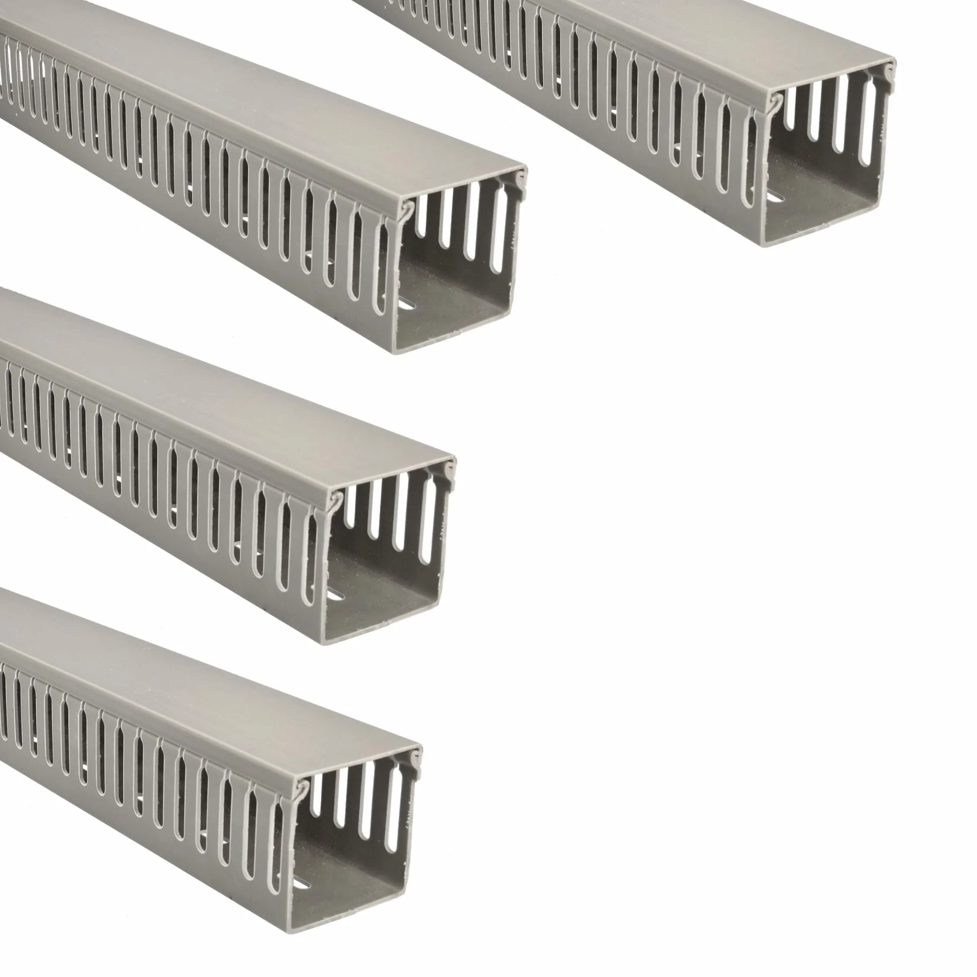 Jandei - Pack x4 Canaleta Ranurada para Cables, Organizador de Escritorio Cubierta de PVC. Color Gris. Longitud 1 Metro (60x60mm)
