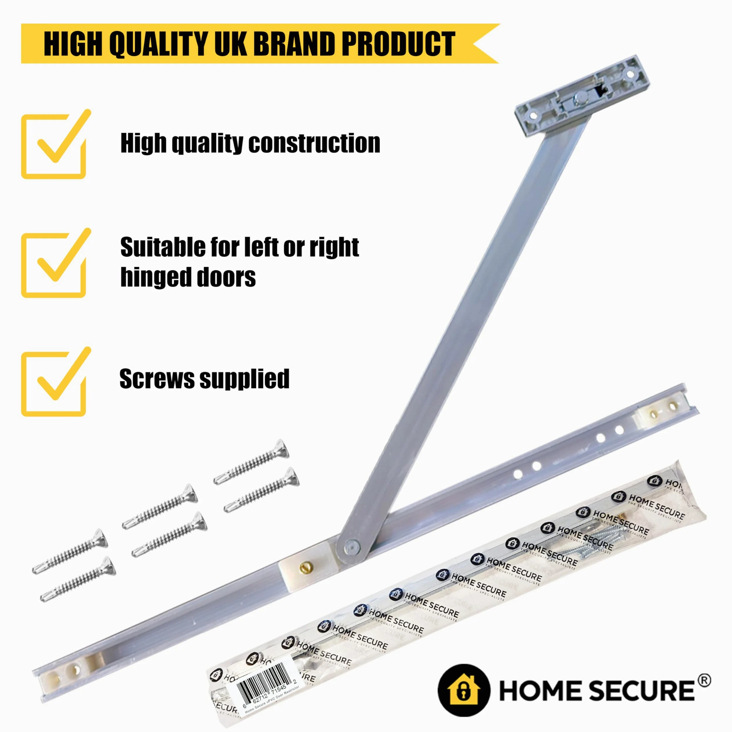 1 x 335 mm Ajustable Fricción Puerta Restrictor Stay para UPVC, Aluminio, Francés, Patio Puerta