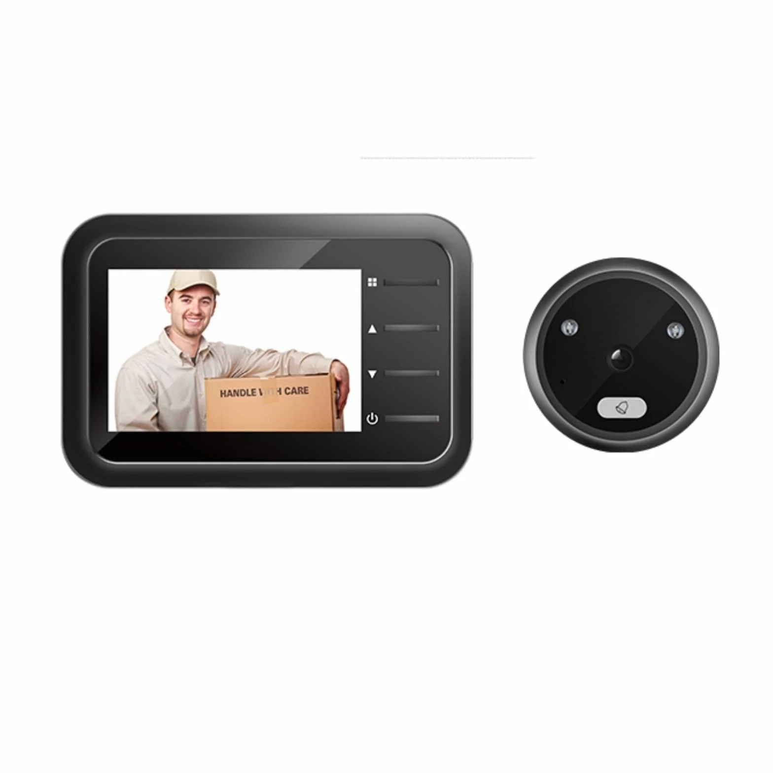 Mirilla electrónica de puerta, SN-35A 3.5 pulgadas gran angular de 120 grados ojo de gato electrónico/certificación CE (negro) sin batería (B)