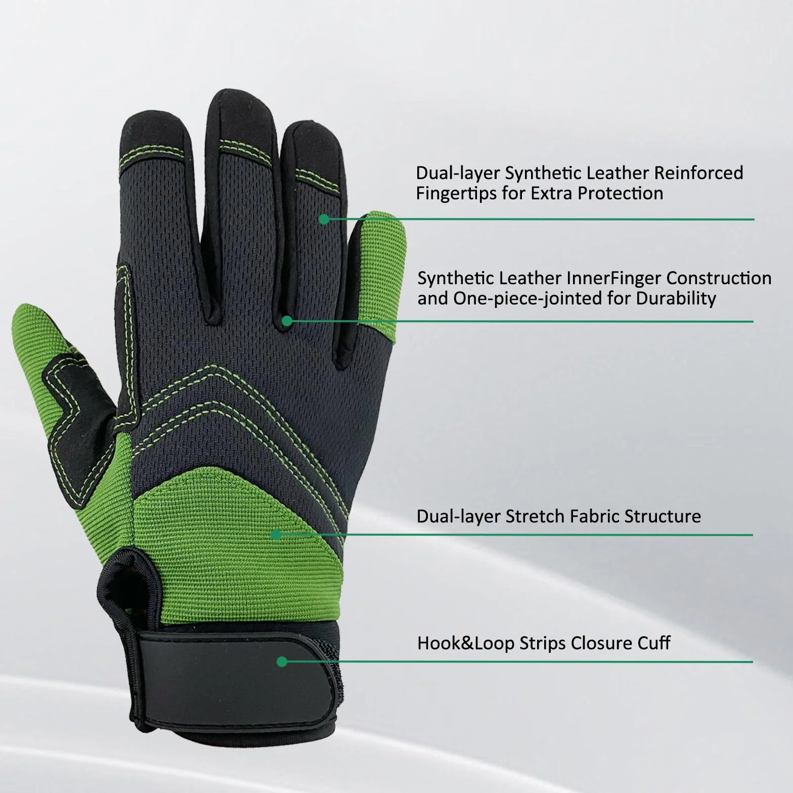 Guantes de Jardinería para Mujeres y Hombres, Guantes de Jardín con Pantalla Táctil, Guantes de Trabajo Resistentes a Espinas y Perforaciones, Regalos de Jardinería para Mujeres (verde, L)