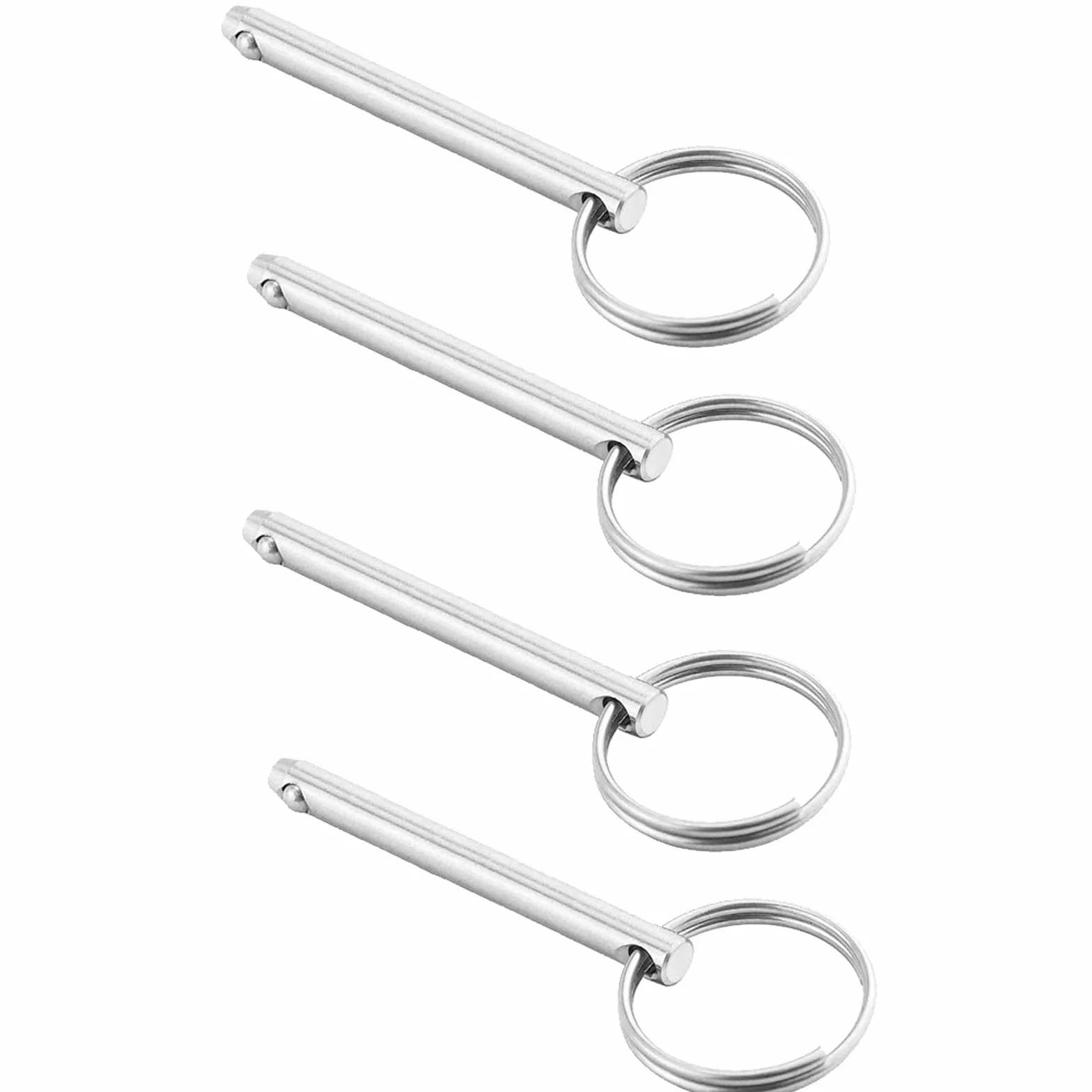 4 Pcs Pines de liberación rápida hardware marino de acero inoxidable Hardware Marino para Barco Cubierta Superior Bisagra Barcos accesorios de bloqueo Pin con bola de bloqueo Pull Ring(72 * 8 mm)