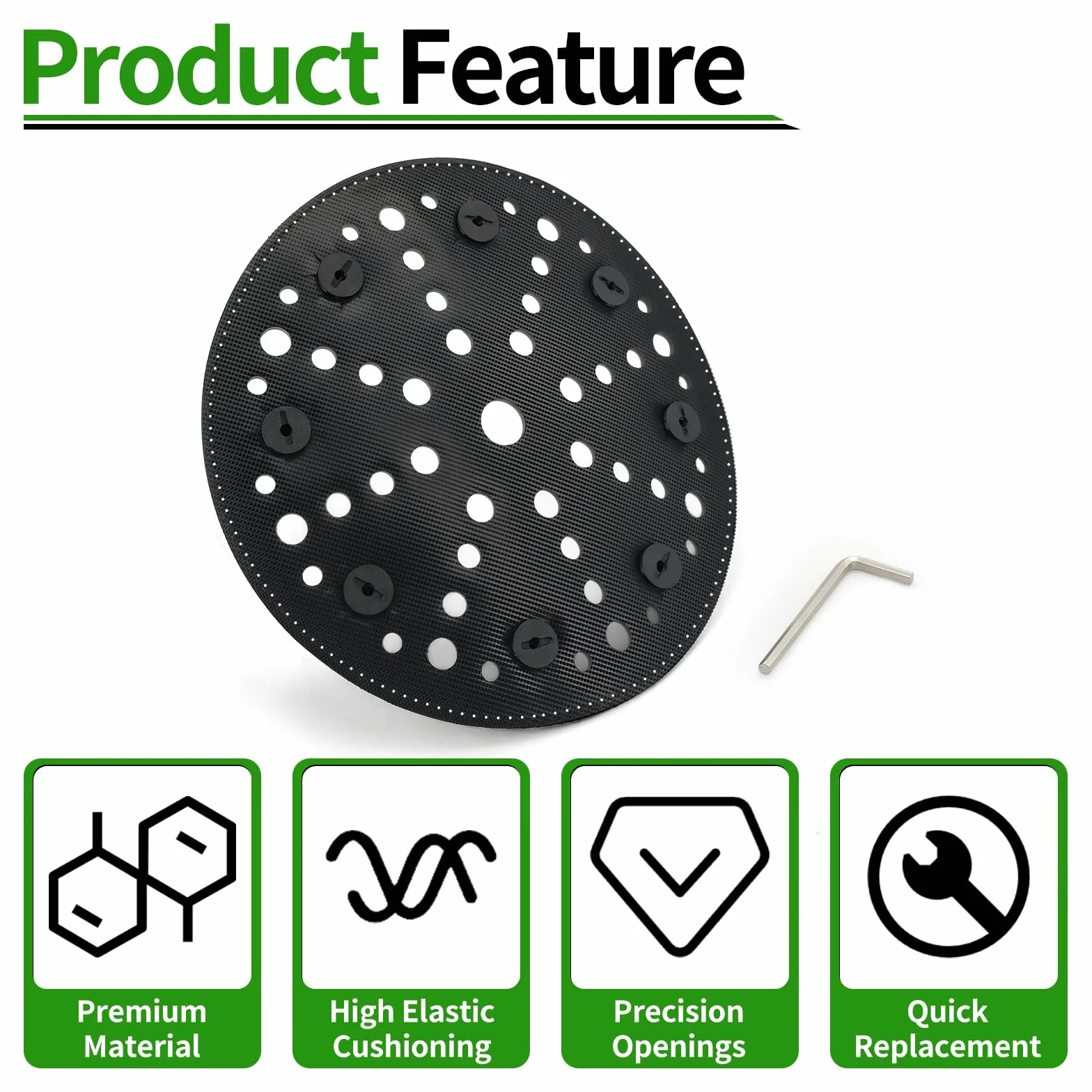 Almohadilla de interfaz para Festool PLANEX LHS 2 225 - Almohadilla blanda para disco lijador de repuesto IP-STF-D220/48-LHS 2 225, almohadilla de interfaz 220 mm para lijadora de larga distancia