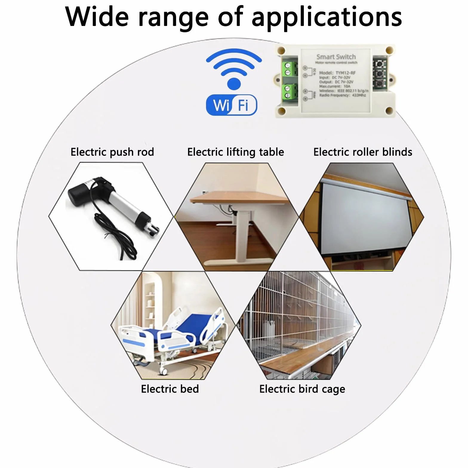Jane Eyre Controlador inteligente WiFi para motores de CC Tuya para la Smart Life App Control remoto de actuadores lineales de 12V/24V y varillas de empuje eléctricas,Válvula solenoide,cabrestante