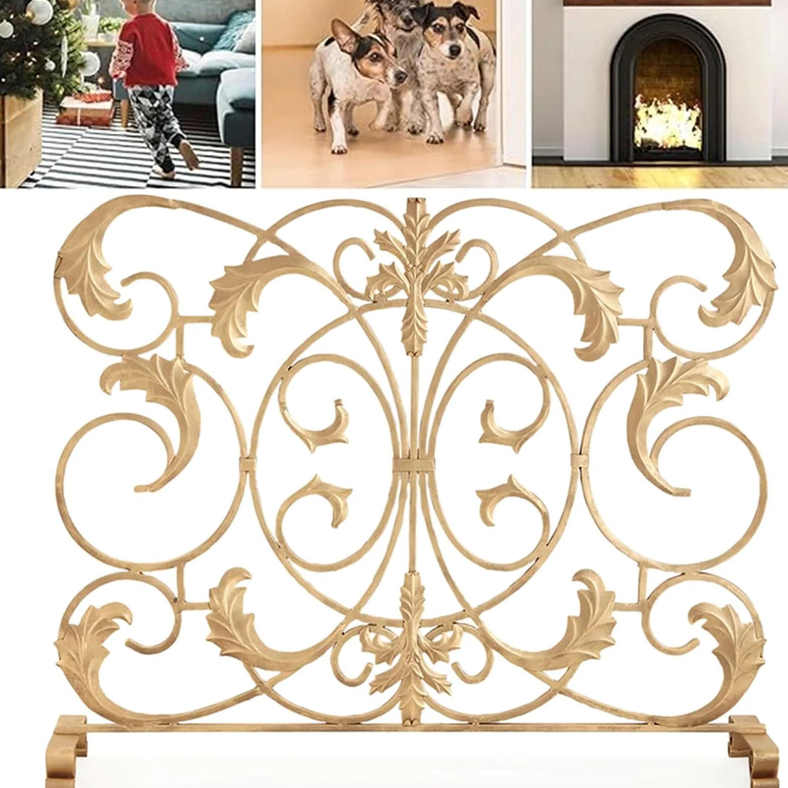 Salvachispas Chimenea leña Pantalla para Chimenea 1 Panel Salvachispas para Chimenea de, contra Chispas Independiente para Sala de Estar, Decoración Moderna del Hogar