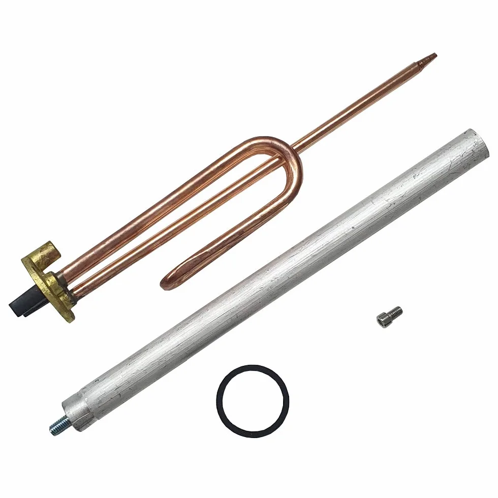 Resistencia curva 1500W + Anodo 22x300 + junta + Tornillo inoxidable termo electrico