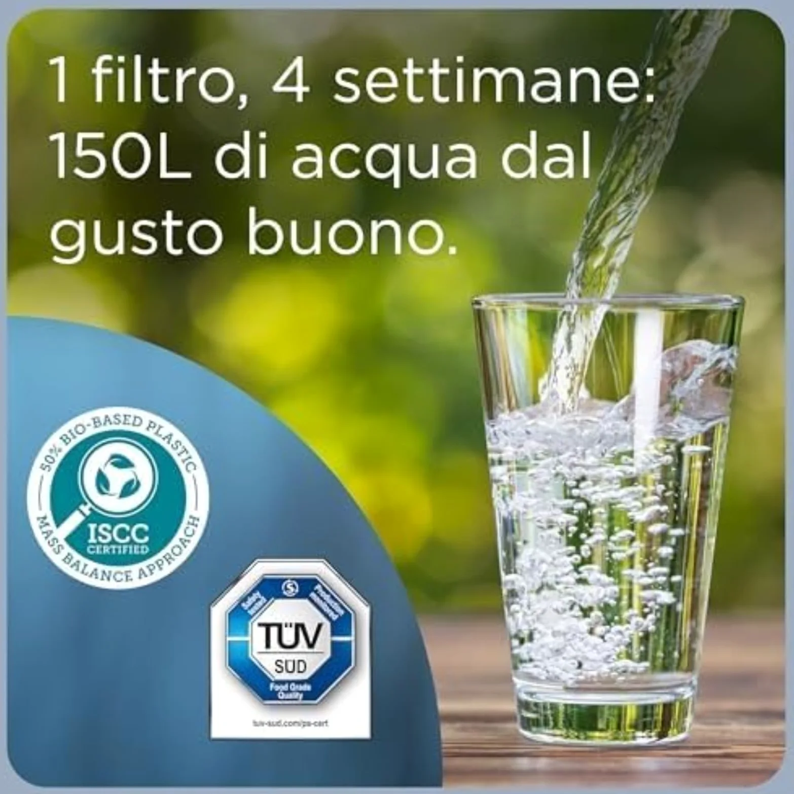 Filtro de agua potable, reduce cloro, sarro, PFAS y metales, compatible con botellas de agua con filtro, 1 caja (6 unidades)