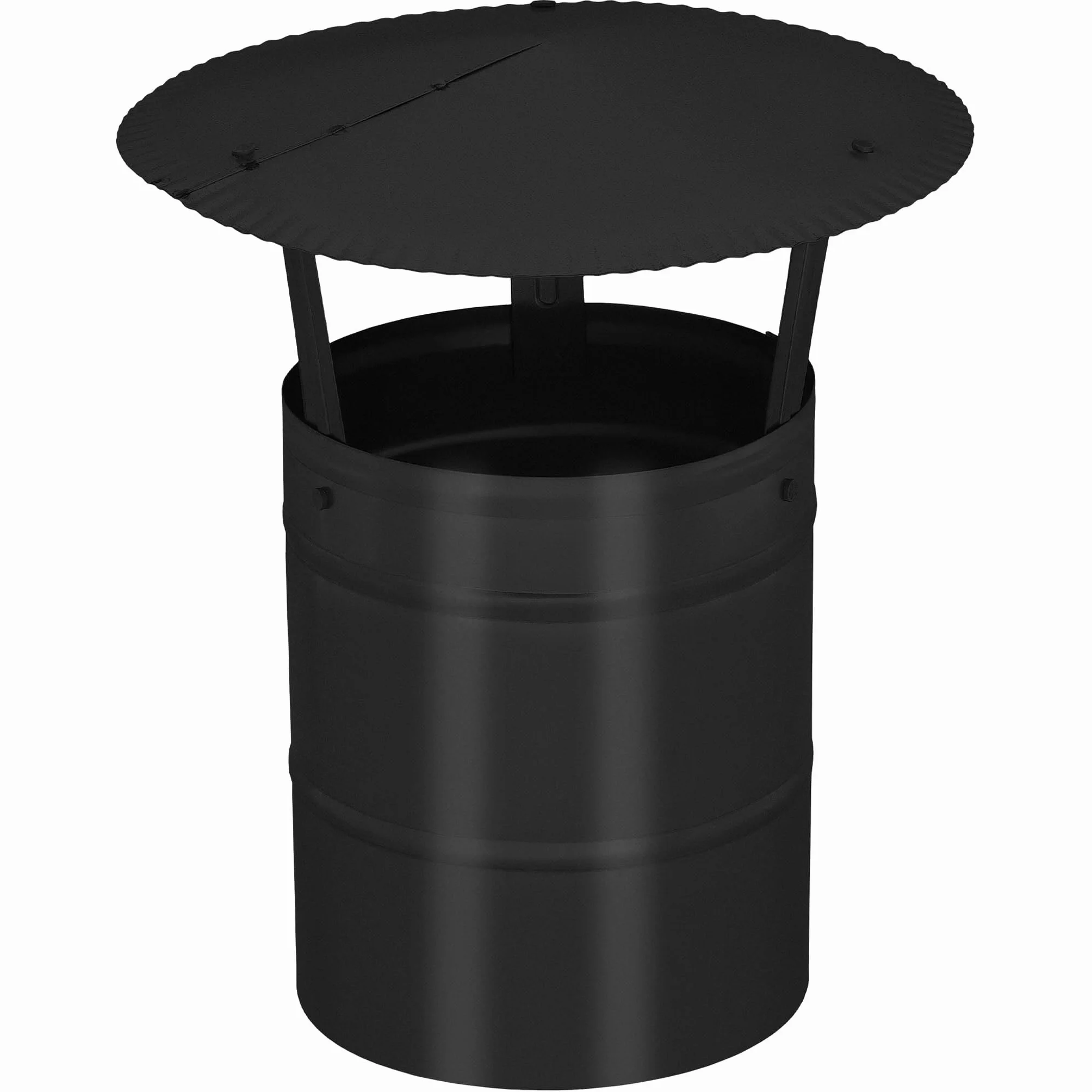 KOTARBAU® Sombrerete Chimenea - Acero Galvanizado y Pintado en Polvo - ø 160 mm - Negro - Sombrero Chimenea - Caperuza Salida Humos - Resistente a la Corrosión - Fácil Instalación