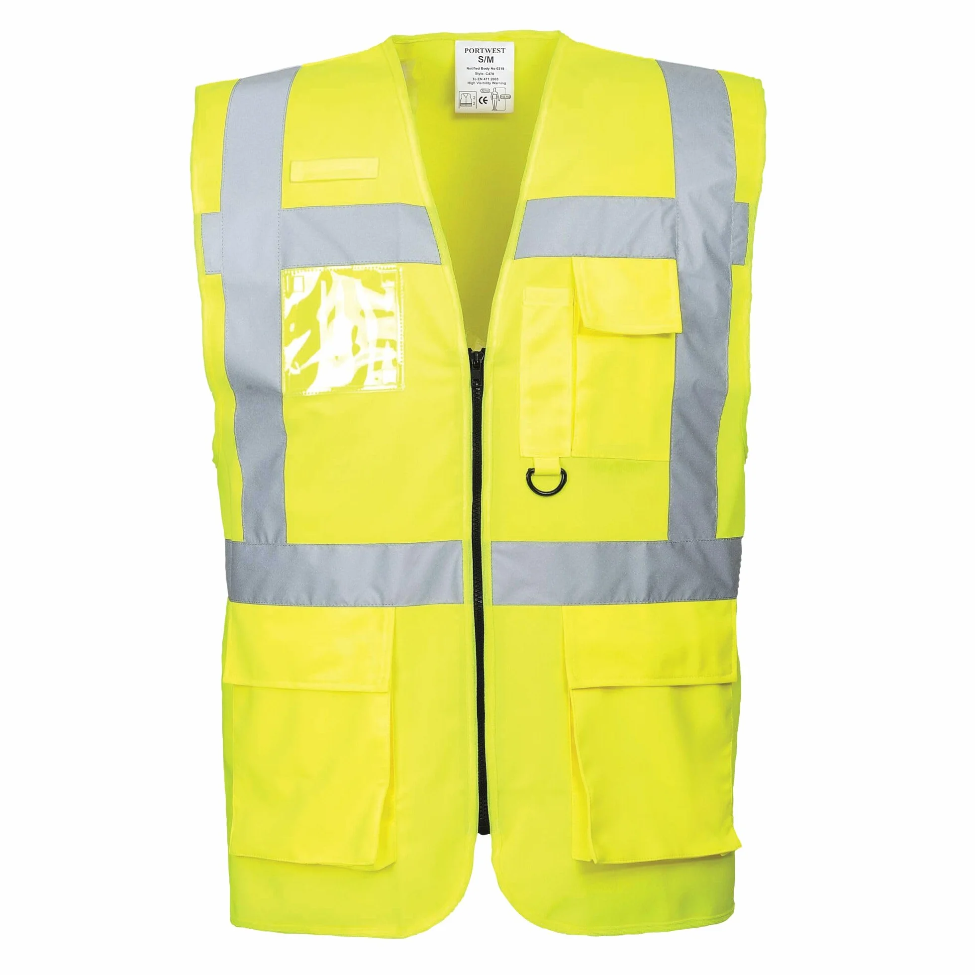 Portwest Chaleco Executive Berlin, Tamaño: 5XL, Color: Amarillo, S476YER5XL