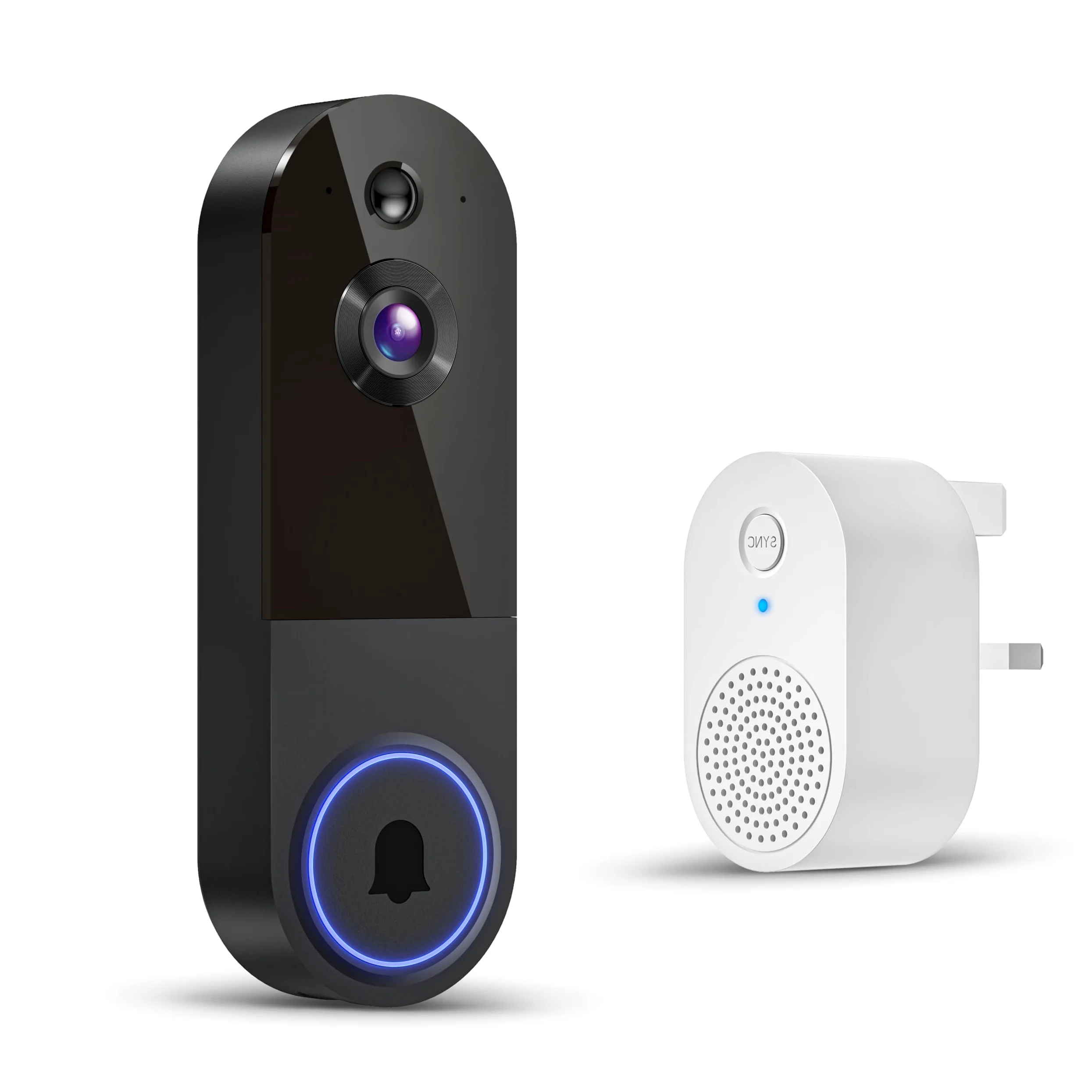 Cámara de timbre de video inalámbrica de 1080P, detección humana AI, visión nocturna, audio de 2 vías, funciona con pilas, almacenamiento en la nube, WiFi de 2,4 G, vigilancia interior y