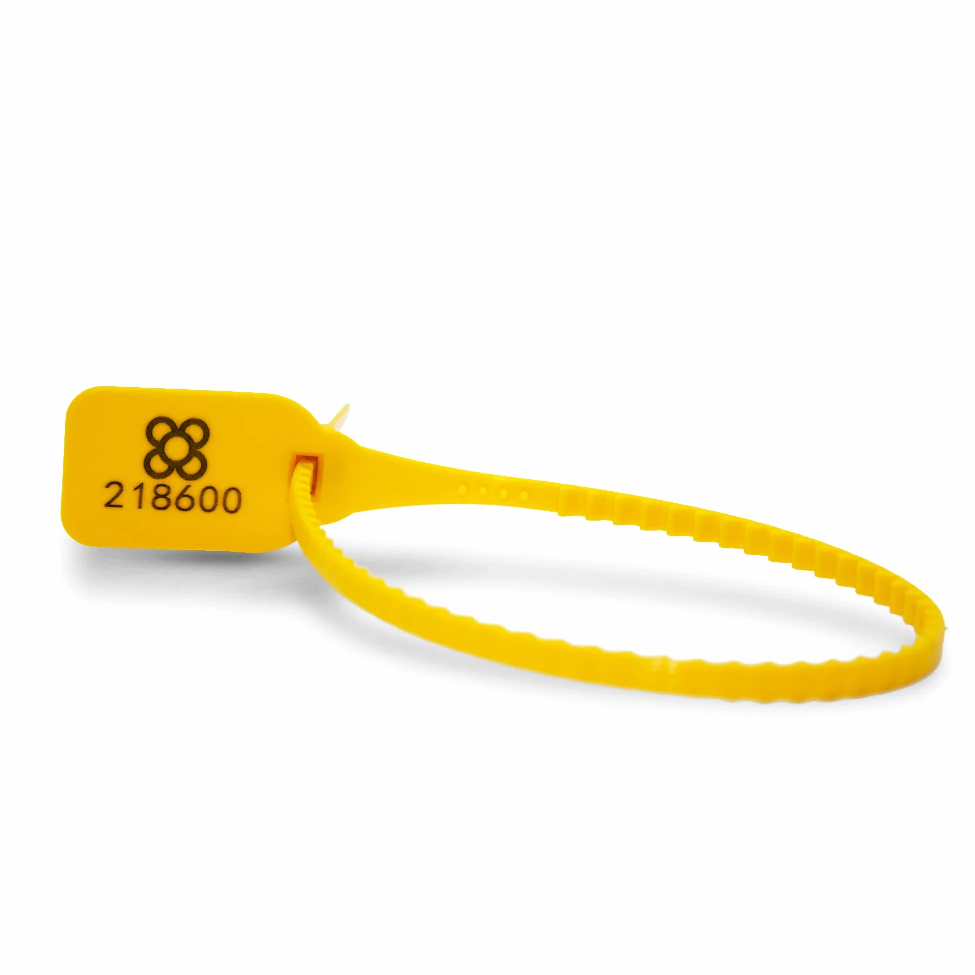 DOJA BARCELONA | Precintos de Seguridad de Plastico Amarillos | 100 unidades | 36cm de Largo | Bridas numeradas para maleta, cajas, contenedores, puertas, bolsas, camion, logistica entre otros usos.