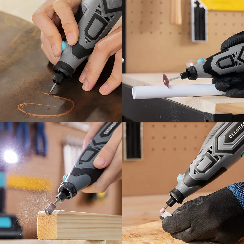 Cecotec Multiherramienta Rotativa de Precisión CecoRaptor Perfect Polish&Sand 1200 Ultra. Batería 12V y 1500 mAh, Velocidad sin carga 25000 rpm, Autonomía 60 min, Kit 60 Accesorios