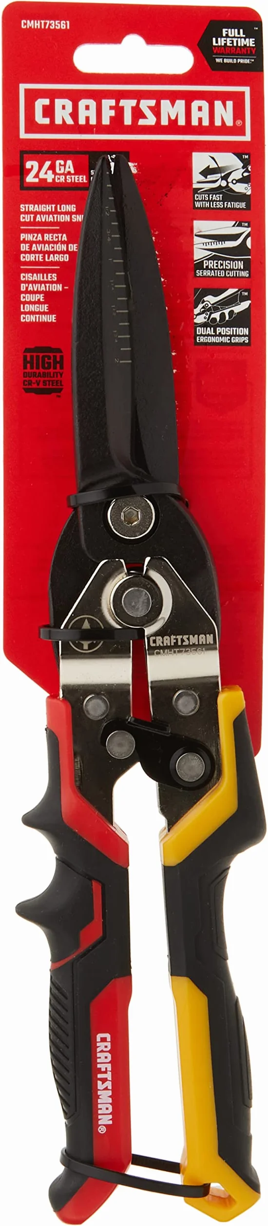 CRAFTSMAN Tijeras de aviación, rectas, corte largo (CMHT73561)