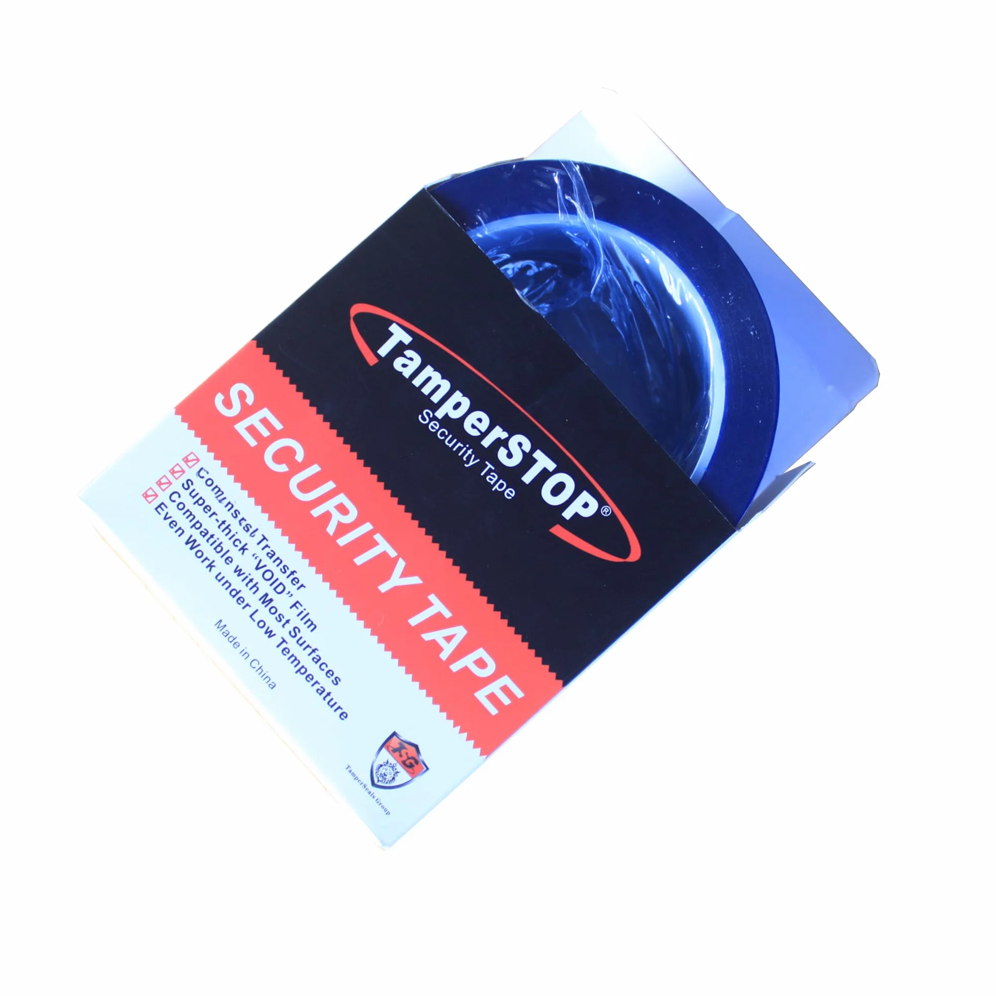 2 rollos Non-transfer de cinta adhesiva de seguridad void a prueba de manipulaciones (1 pulgadas x 55 yards x 2 mil, banda de garantía de seguridad, azul)