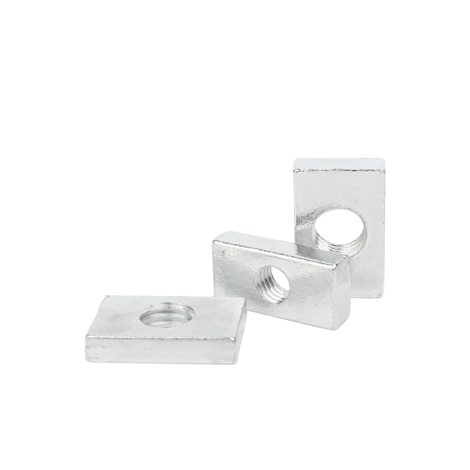 Tuercas cuadradas, Bloque Deslizante cuadrangular galvanizado de Acero al Carbono M8 M10 (5/10 Piezas)(M8x15x20x4)