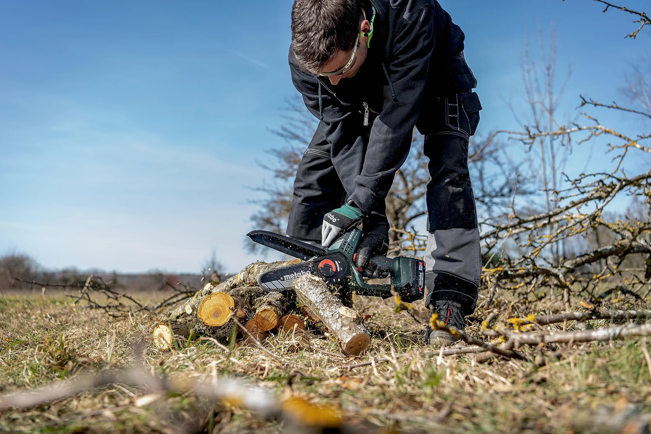 Metabo Sierra de Jardín Inalámbrica 15 cm Motosierra Pequeña para Poda